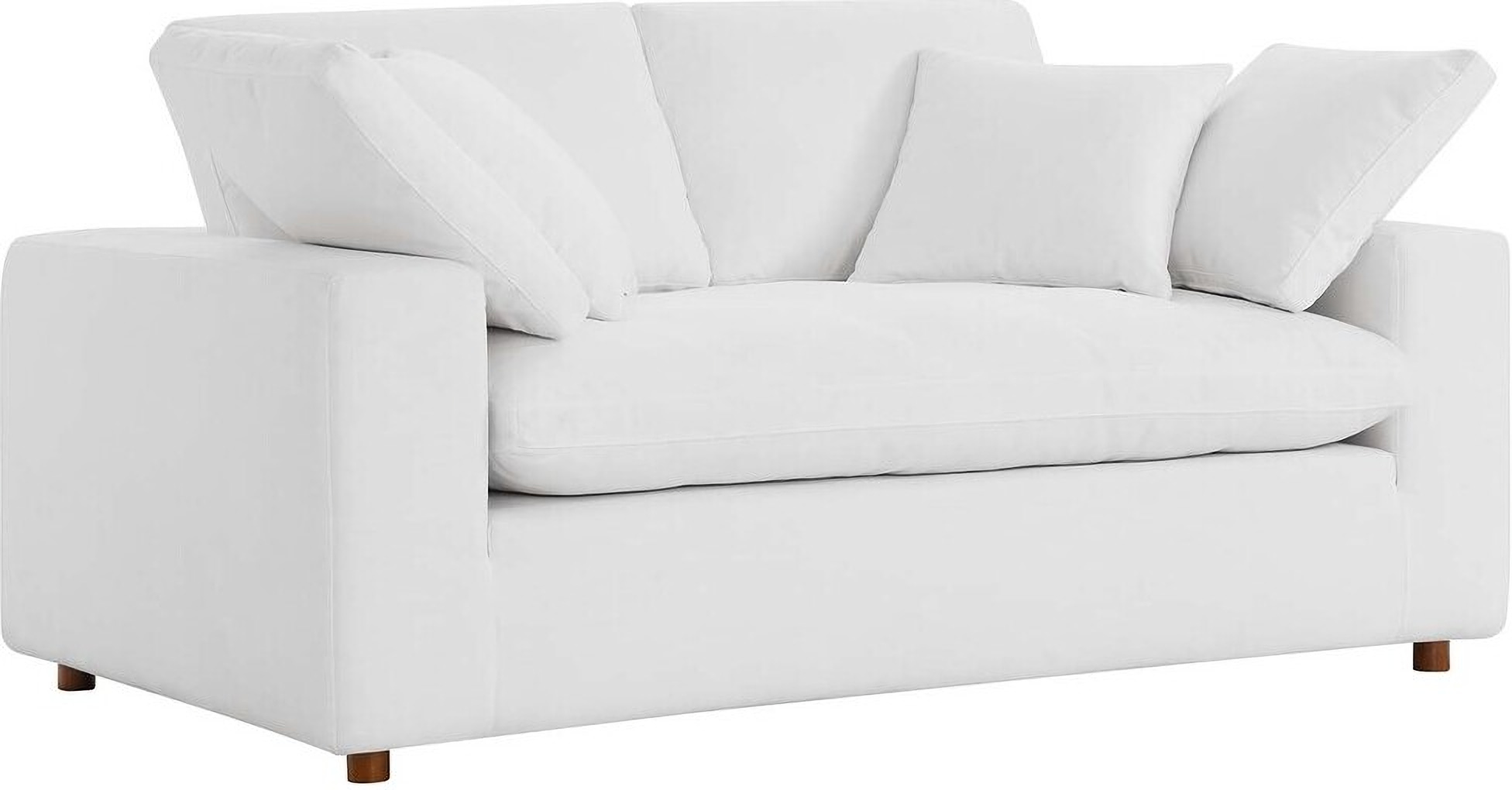 Commix Down Filled Overstuffed Loveseat In White by Modway 1StopBedrooms