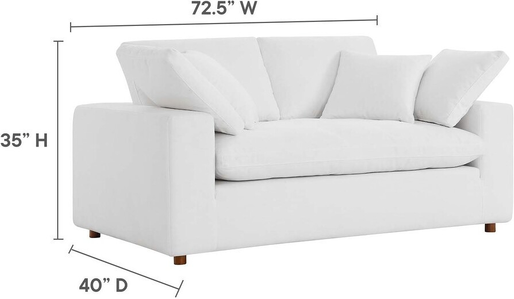 Commix Down Filled Overstuffed Loveseat In White by Modway 1StopBedrooms