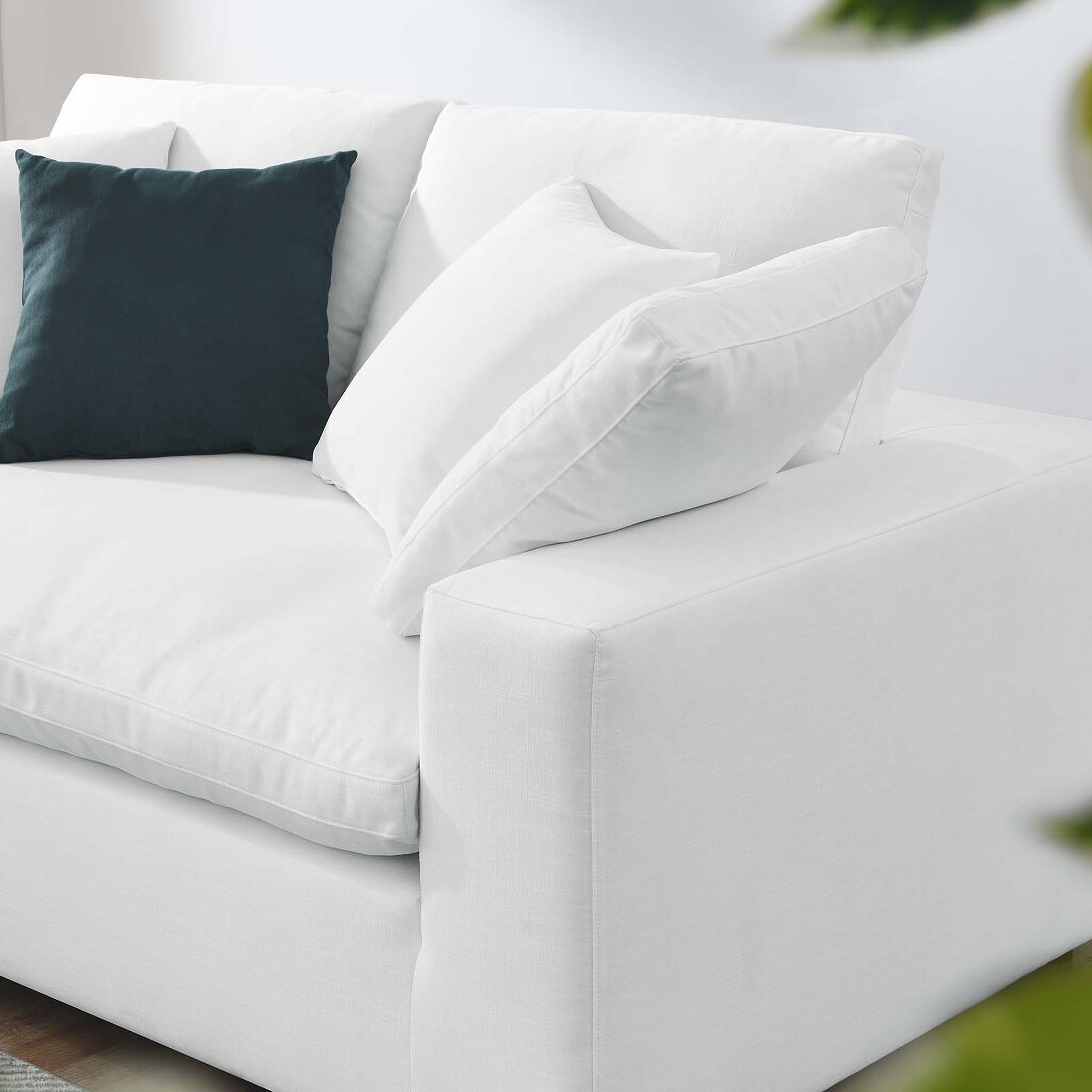 Commix Down Filled Overstuffed Loveseat In White by Modway 1StopBedrooms
