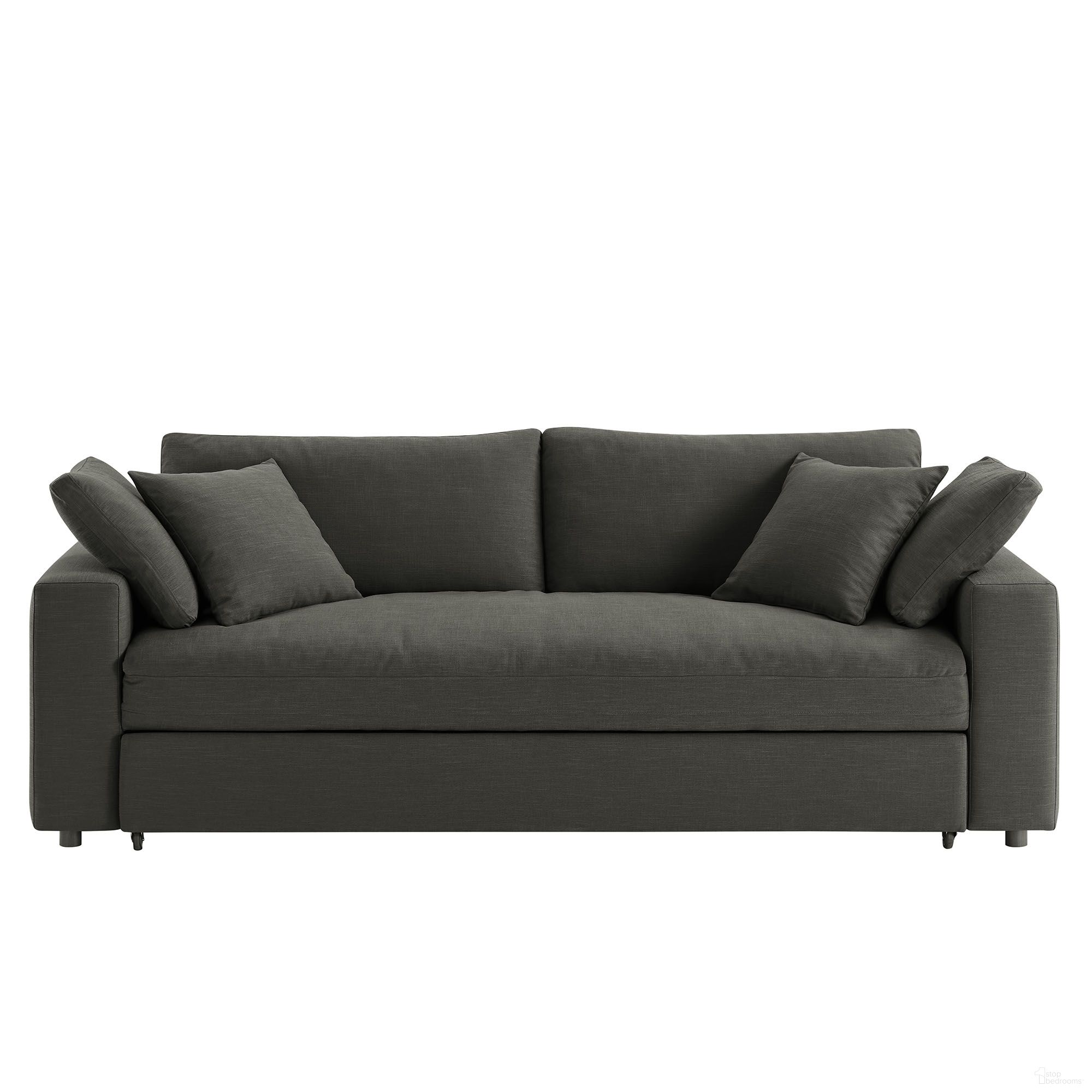 The appearance of Commix Down Filled Overstuffed Sleeper Sofa In Gray designed by Modway in the modern / contemporary interior design. This gray piece of furniture was selected by 1StopBedrooms from Commix Collection to add a touch of cosiness and style into your home. Sku: EEI-7080-GRY. Material: Down Filled Overstuffed.