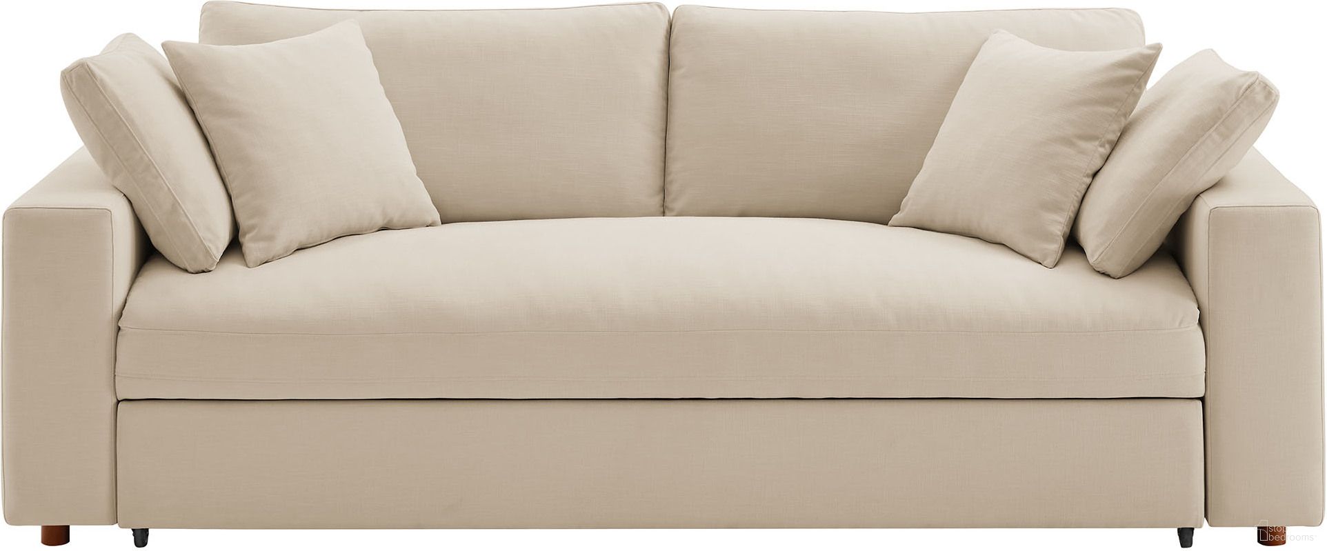 The appearance of Commix Down Filled Overstuffed Sleeper Sofa In Light Beige designed by Modway in the modern / contemporary interior design. This light beige piece of furniture was selected by 1StopBedrooms from Commix Collection to add a touch of cosiness and style into your home. Sku: EEI-7080-LBG. Material: Down Filled Overstuffed.