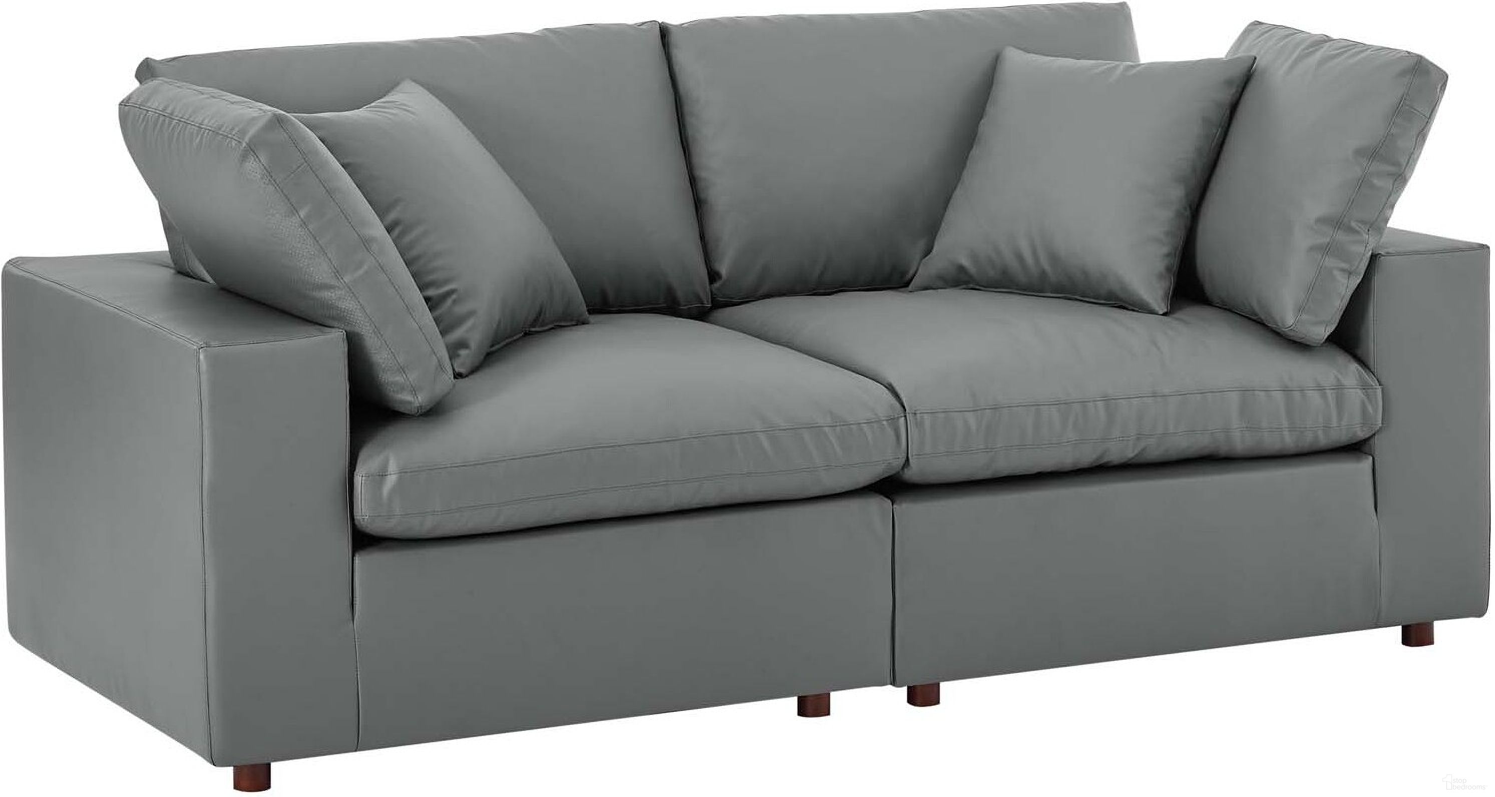 The appearance of Commix Down Filled Overstuffed Vegan Leather Loveseat In Gray designed by Modway in the modern / contemporary interior design. This gray piece of furniture was selected by 1StopBedrooms from Commix Collection to add a touch of cosiness and style into your home. Sku: EEI-4696-GRY;EEI-4696-GRY. Material: Wood.
