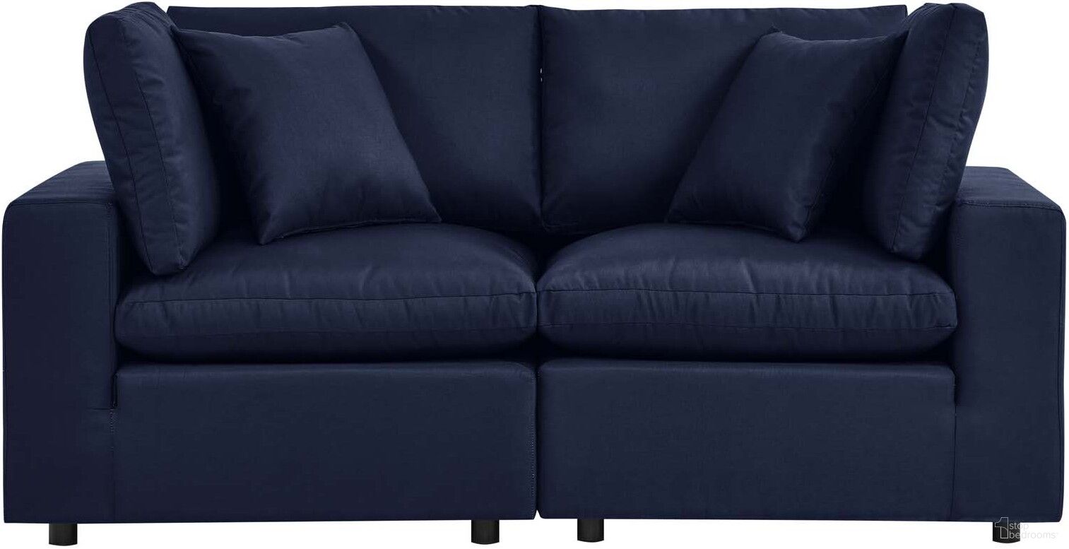 The appearance of Commix Overstuffed Outdoor Patio Loveseat In Navy designed by Modway in the modern / contemporary interior design. This navy piece of furniture  was selected by 1StopBedrooms from Commix Collection to add a touch of cosiness and style into your home. Sku: EEI-4904-NAV-N;EEI-4904-NAV-N. Material: Foam.
