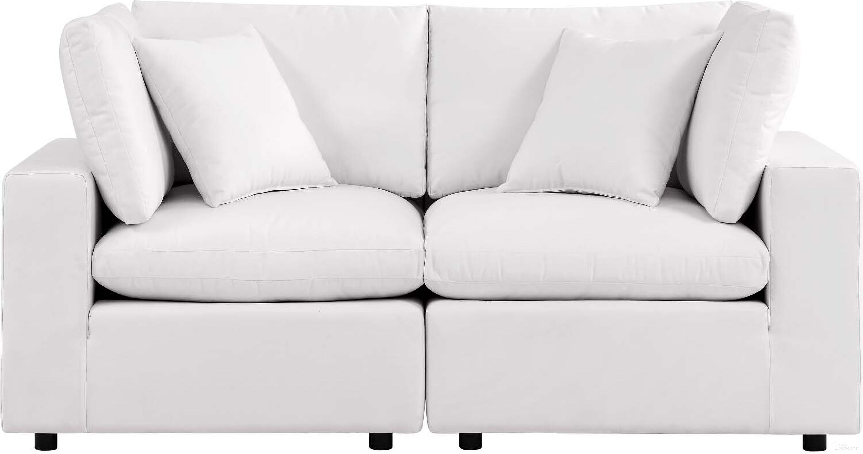 Commix Overstuffed Outdoor Patio Loveseat In White