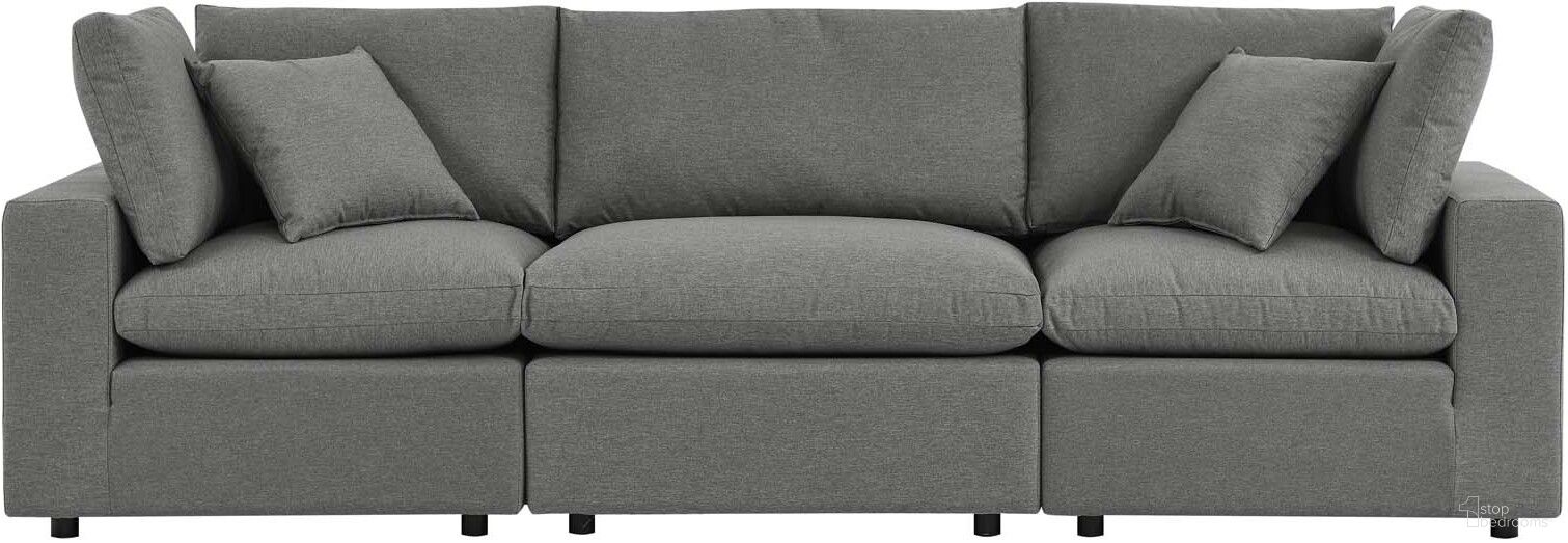 The appearance of Commix Overstuffed Outdoor Patio Sofa In Charcoal designed by Modway in the modern / contemporary interior design. This charcoal piece of furniture  was selected by 1StopBedrooms from Commix Collection to add a touch of cosiness and style into your home. Sku: EEI-4902-CHA;EEI-4904-CHA;EEI-4904-CHA. Material: Aluminum.