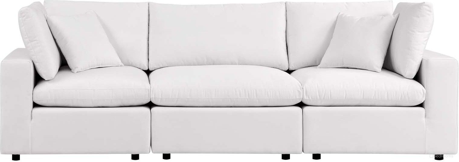 Commix Overstuffed Outdoor Patio Sofa In White
