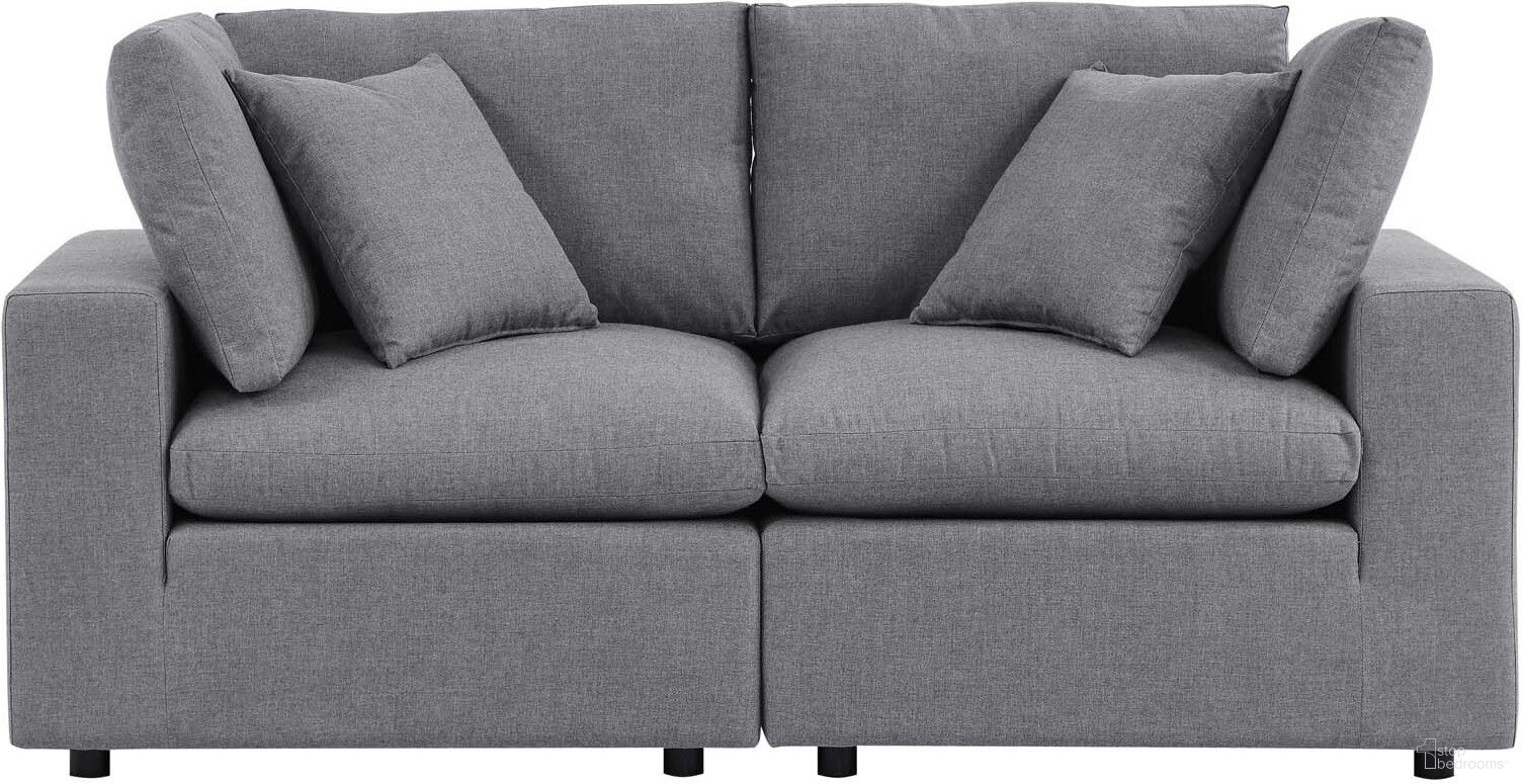 The appearance of Commix Sunbrella Outdoor Patio Loveseat In Gray designed by Modway in the modern / contemporary interior design. This gray piece of furniture was selected by 1StopBedrooms from Commix Collection to add a touch of cosiness and style into your home. Sku: EEI-4907-SLA;EEI-4907-SLA. Material: Aluminum.
