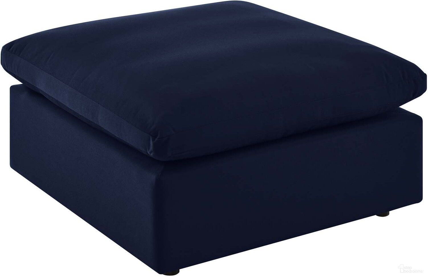 The appearance of Commix Sunbrella Outdoor Patio Ottoman In Navy designed by Modway in the modern / contemporary interior design. This navy piece of furniture  was selected by 1StopBedrooms from Commix Collection to add a touch of cosiness and style into your home. Sku: EEI-4906-NAV. Material: Aluminium.