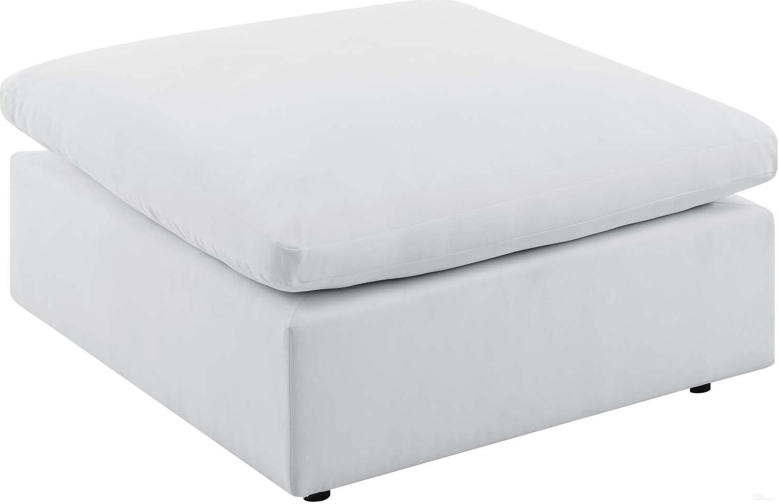 The appearance of Commix Sunbrella Outdoor Patio Ottoman In White designed by Modway in the modern / contemporary interior design. This white piece of furniture  was selected by 1StopBedrooms from Commix Collection to add a touch of cosiness and style into your home. Sku: EEI-4906-WHI. Material: Aluminium.