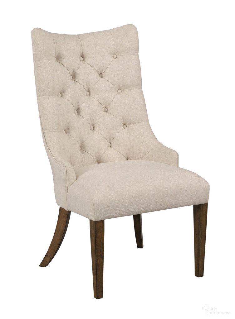 The appearance of Commonwealth Higgins Upholstered Host Chair Set of 2 In Warm Brunette designed by Kincaid in the transitional interior design. This warm brunette piece of furniture was selected by 1StopBedrooms from Commonwealth Collection to add a touch of cosiness and style into your home. Sku: 161-620. Material: Solid Wood. Chair Type: Side Chair.