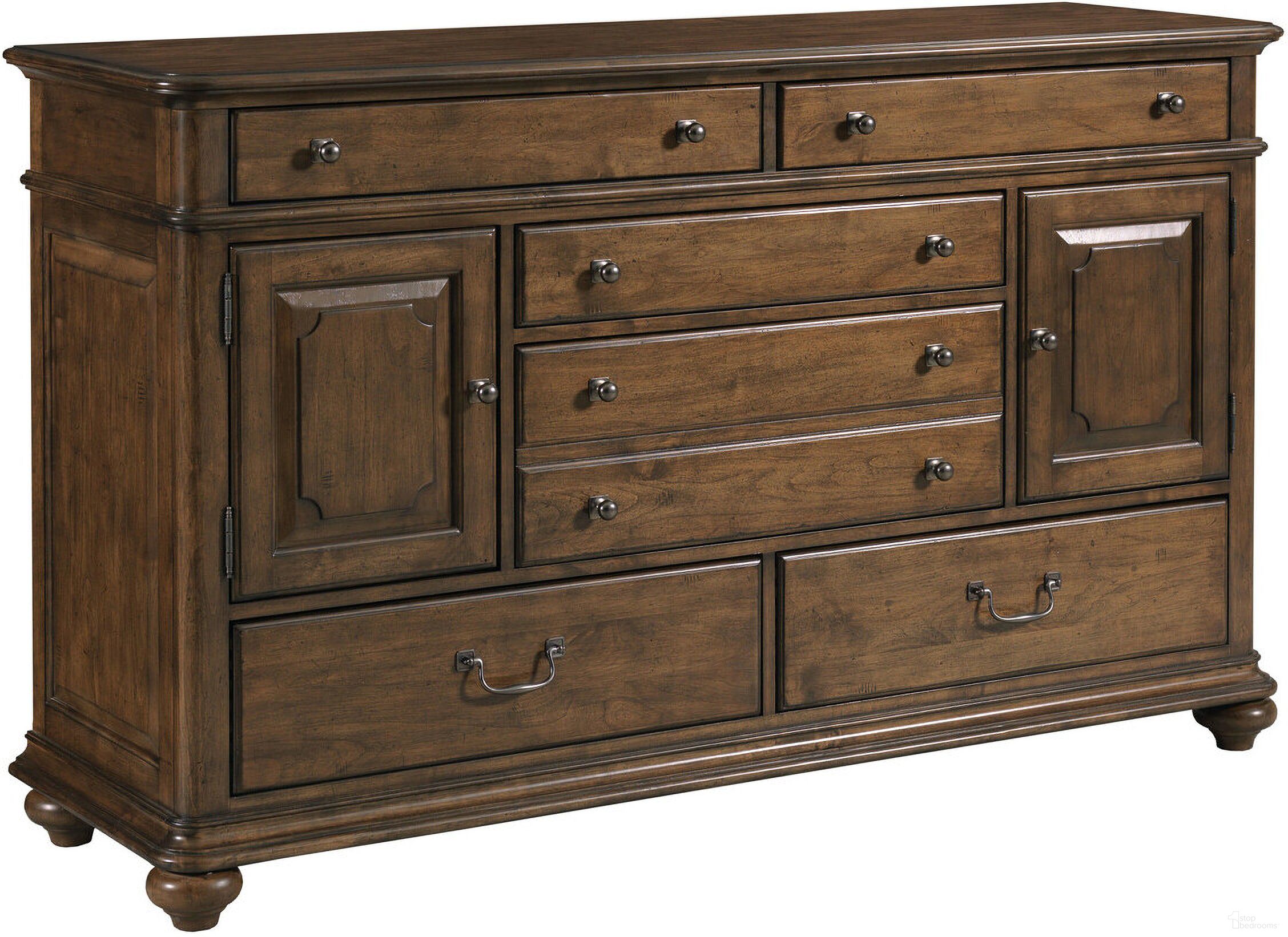 The appearance of Commonwealth Witham Drawer Dresser In Warm Brunette designed by Kincaid in the modern / contemporary interior design. This warm brunette piece of furniture was selected by 1StopBedrooms from Commonwealth Collection to add a touch of cosiness and style into your home. Sku: 161-131. Material: Solid Wood.