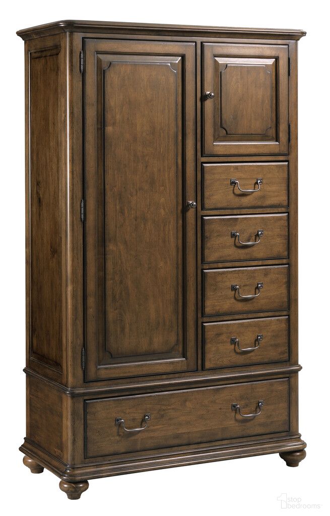 The appearance of Commonwealth Witham Gentlemen's Chest In Warm Brunette designed by Kincaid in the modern / contemporary interior design. This warm brunette piece of furniture was selected by 1StopBedrooms from Commonwealth Collection to add a touch of cosiness and style into your home. Sku: 161-291. Material: Solid Wood.