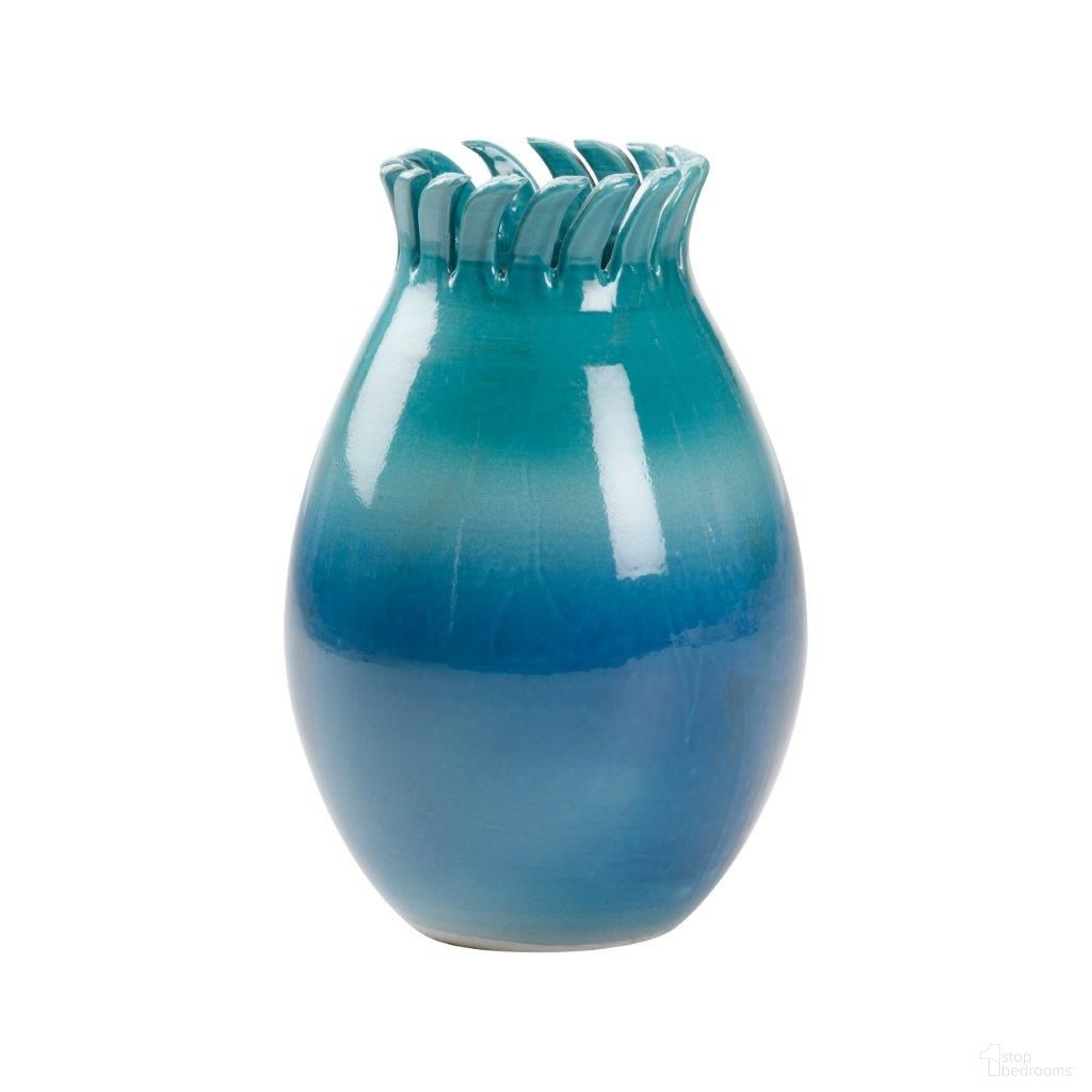 The appearance of Como Vase In Blue designed by Wildwood in the modern / contemporary interior design. This blue piece of furniture was selected by 1StopBedrooms from Wildwood Collection to add a touch of cosiness and style into your home. Sku: 302479. Material: Ceramic.