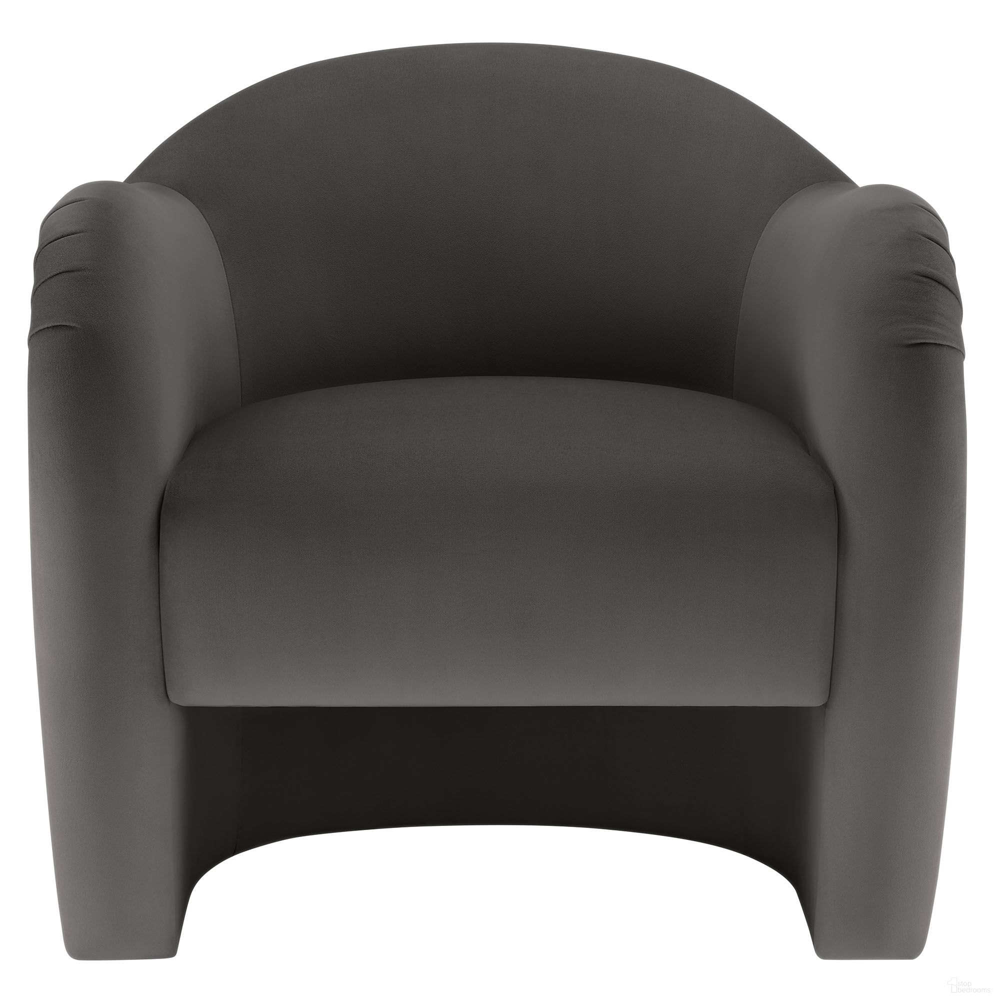 Compose Performance Velvet Accent Chair In Storm Gray