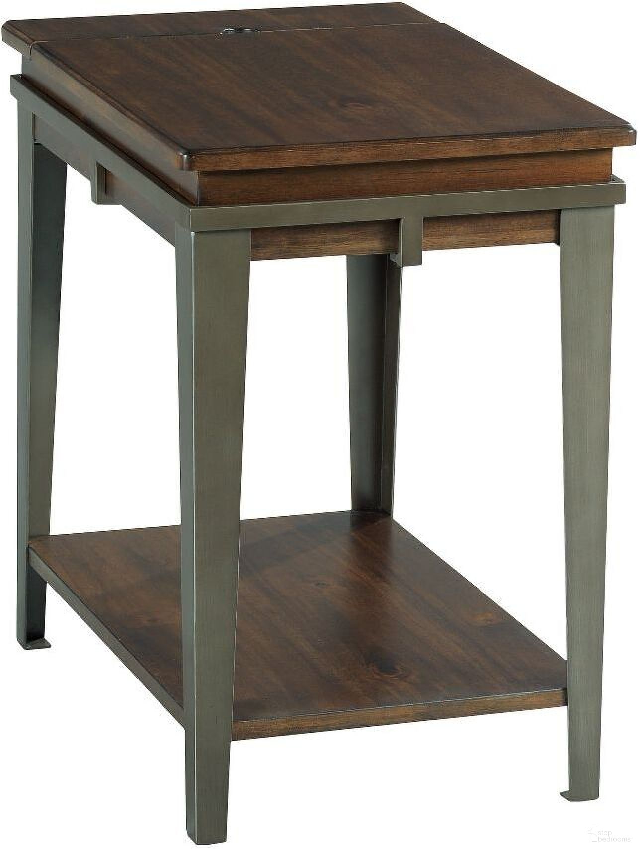 The appearance of Composite Charging Chairside Table In Rich Espresso designed by Hammary in the transitional interior design. This rich espresso piece of furniture  was selected by 1StopBedrooms from Composite Collection to add a touch of cosiness and style into your home. Sku: 979-916. Material: Wood.