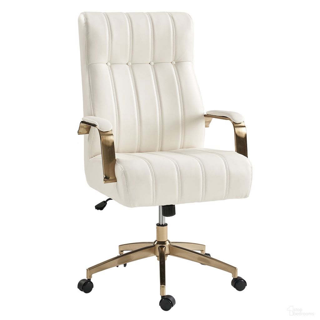 Conan Leather Ergonomic Executive Office Chair In Ivory