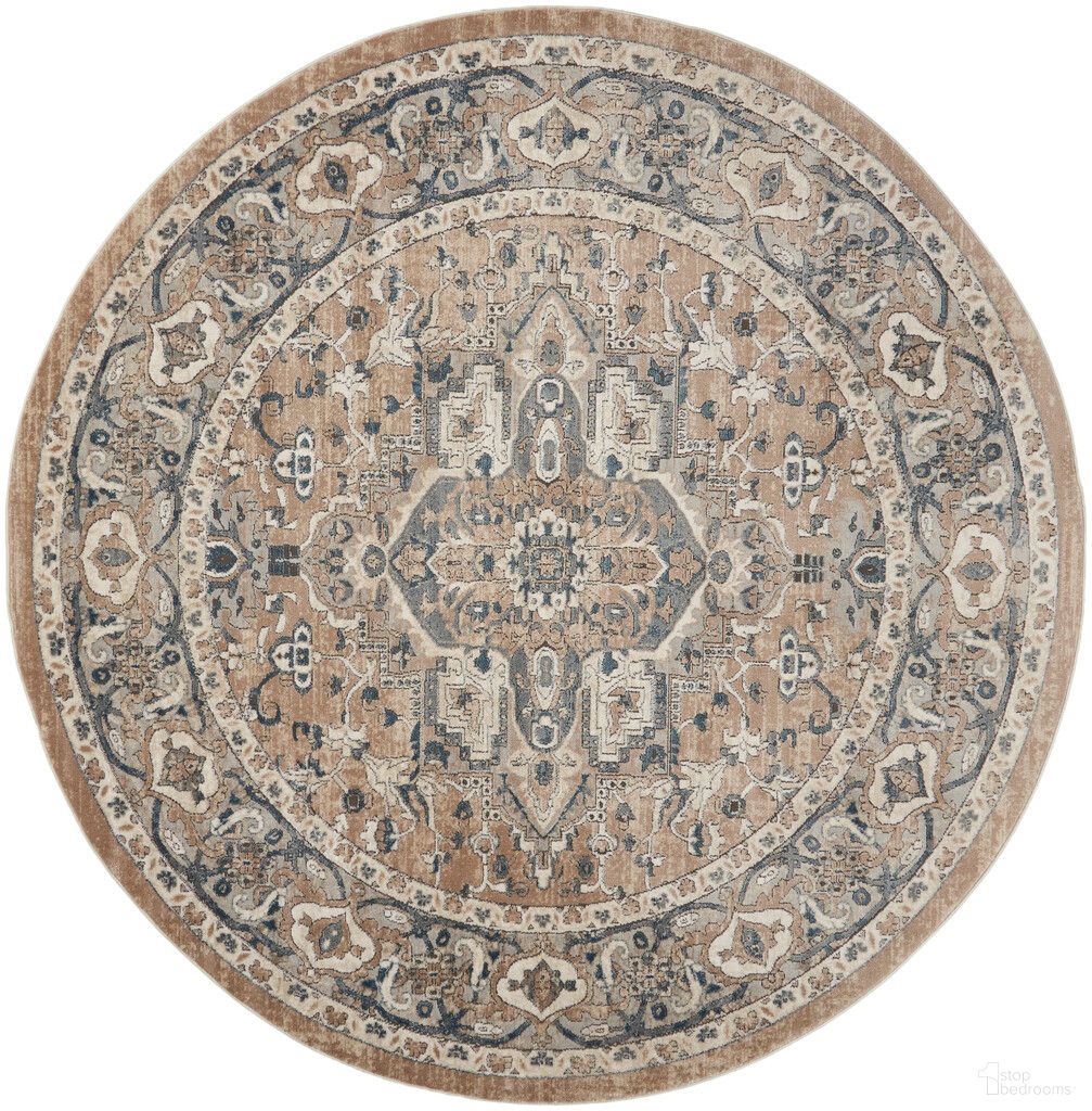 The appearance of Concerto 10' x 10' Round Farmhouse Indoor Rug In Beige Grey designed by Nourison in the country / farmhouse interior design. This beige grey piece of furniture was selected by 1StopBedrooms from Concerto Collection to add a touch of cosiness and style into your home. Sku: 99446956675. Material: Polypropylene.
