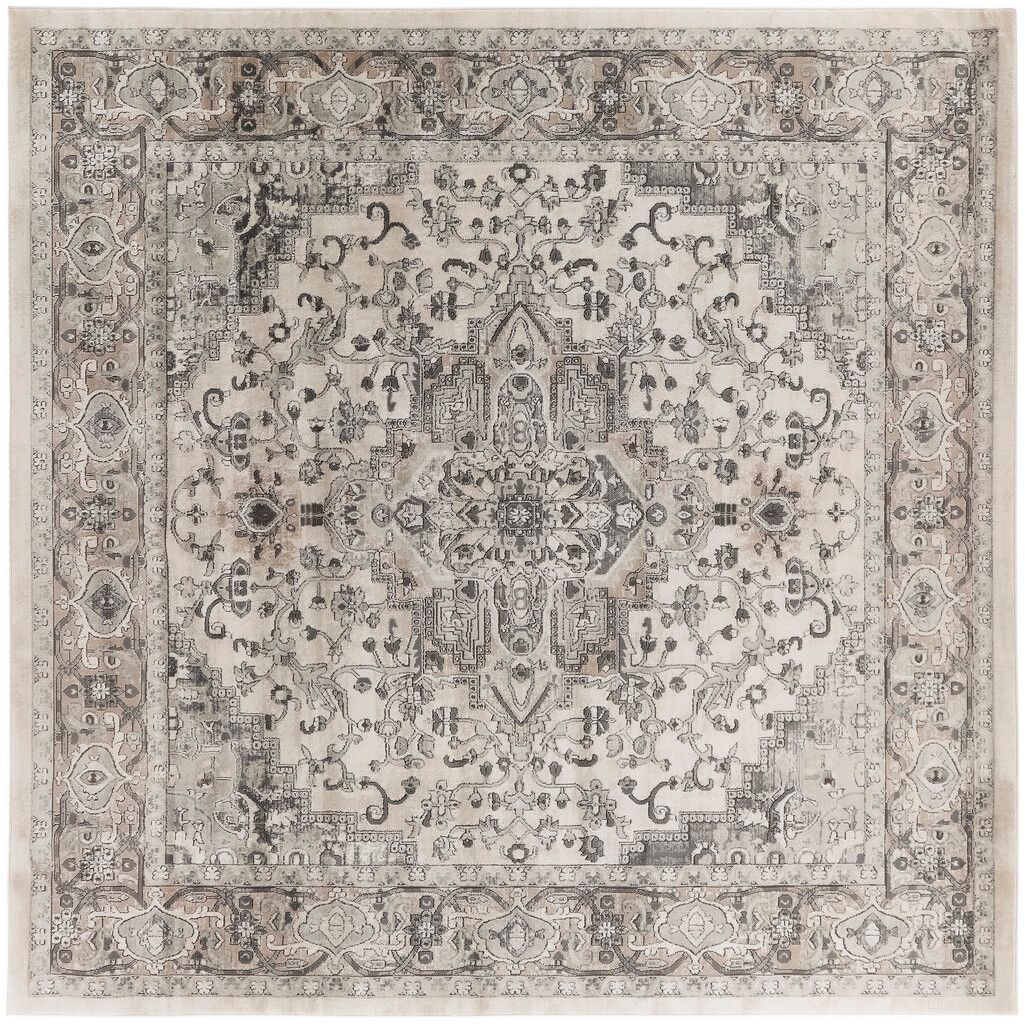 The appearance of Concerto 10' x 10' Square Indoor Rug In Ivory Grey designed by Nourison in the country / farmhouse interior design. This ivory grey piece of furniture was selected by 1StopBedrooms from Concerto Collection to add a touch of cosiness and style into your home. Sku: 99446956729. Material: Polypropylene.