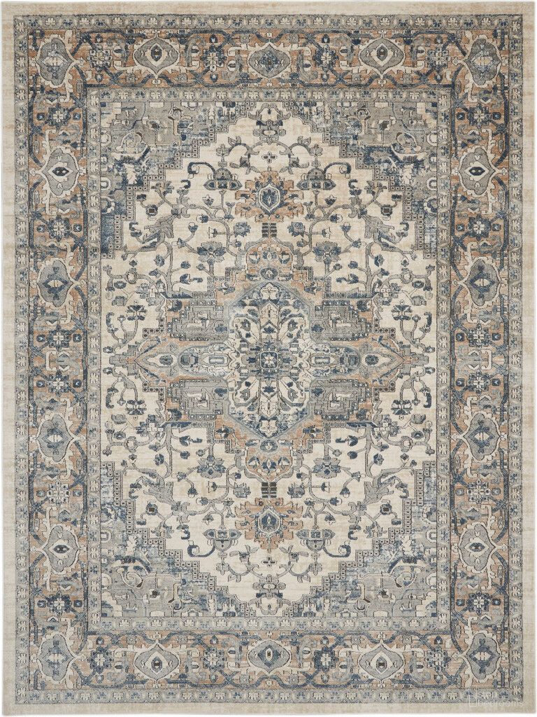 The appearance of Concerto 12' x 15' Indoor Rug In Ivory Grey designed by Nourison in the country / farmhouse interior design. This ivory grey piece of furniture was selected by 1StopBedrooms from Concerto Collection to add a touch of cosiness and style into your home. Sku: 99446956736. Material: Polypropylene.