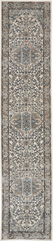 Concerto 2'2" x 16' Indoor Rug In Ivory Grey