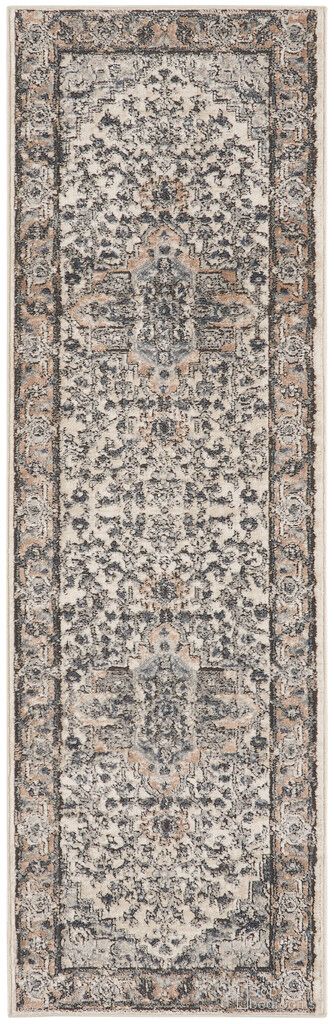 The appearance of Concerto 2'2" x 6' Indoor Rug In Ivory Grey designed by Nourison in the country / farmhouse interior design. This ivory grey piece of furniture was selected by 1StopBedrooms from Concerto Collection to add a touch of cosiness and style into your home. Sku: 99446956507. Material: Polypropylene.