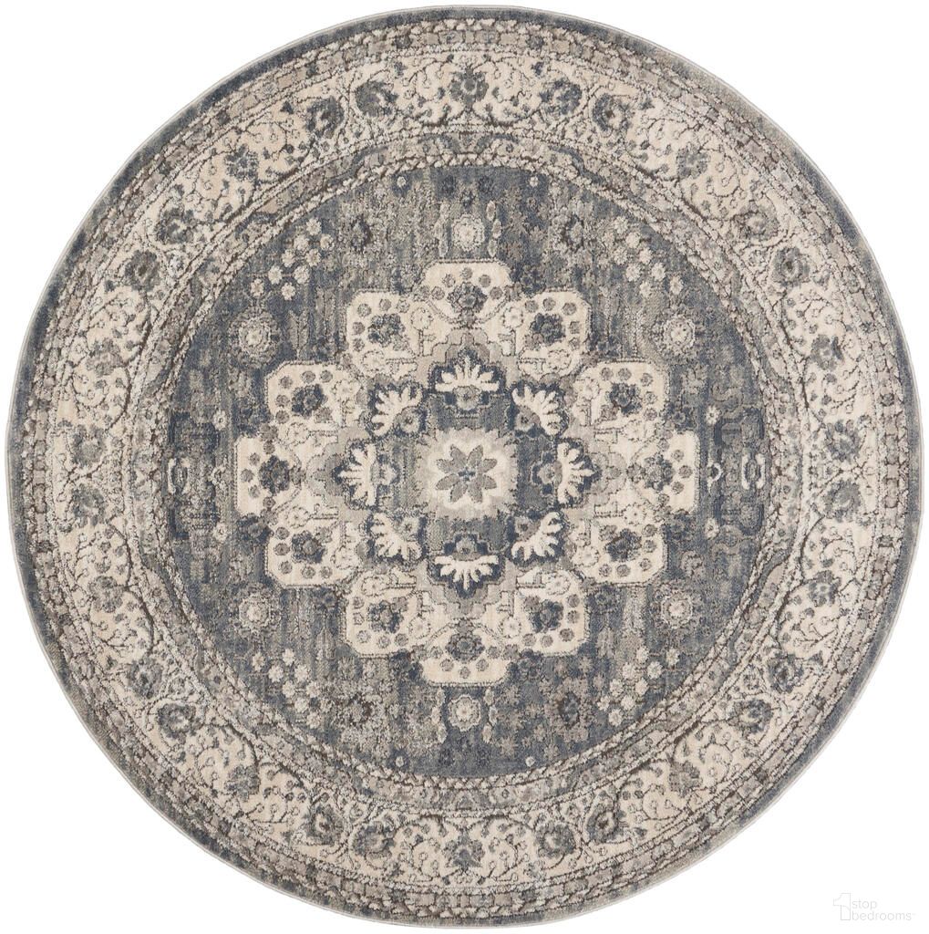 Concerto 5'3" x 5'3" Round Indoor Rug In Grey and Ivory