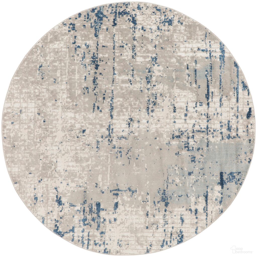 Concerto 5'3" x 5'3" Round Indoor Rug In Ivory Grey Blue