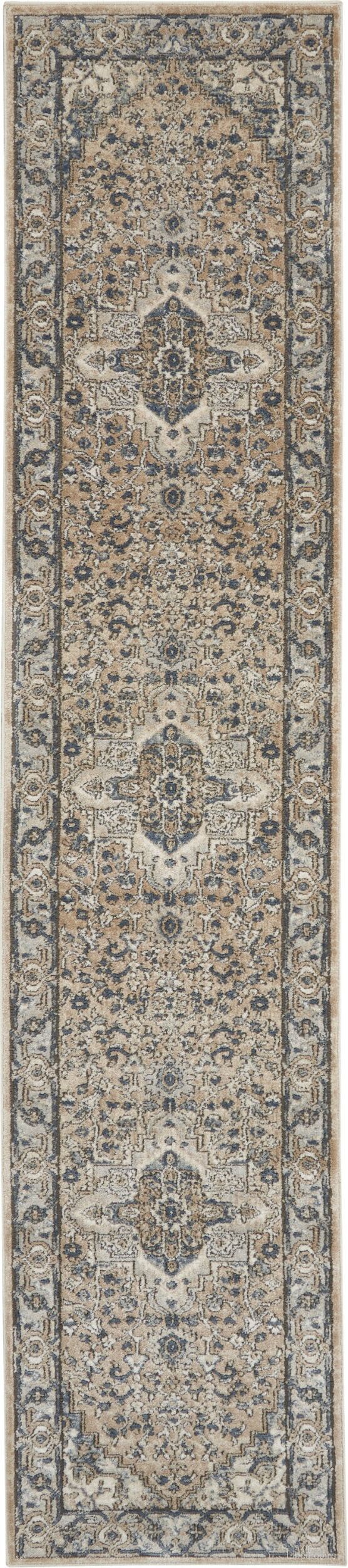The appearance of Concerto 2'2" x 10' Runner Area Rug In Grey and Ivory designed by Nourison in the traditional interior design. This grey and ivory piece of furniture was selected by 1StopBedrooms from Concerto Collection to add a touch of cosiness and style into your home. Sku: 99446749093. Material: Polypropylene.