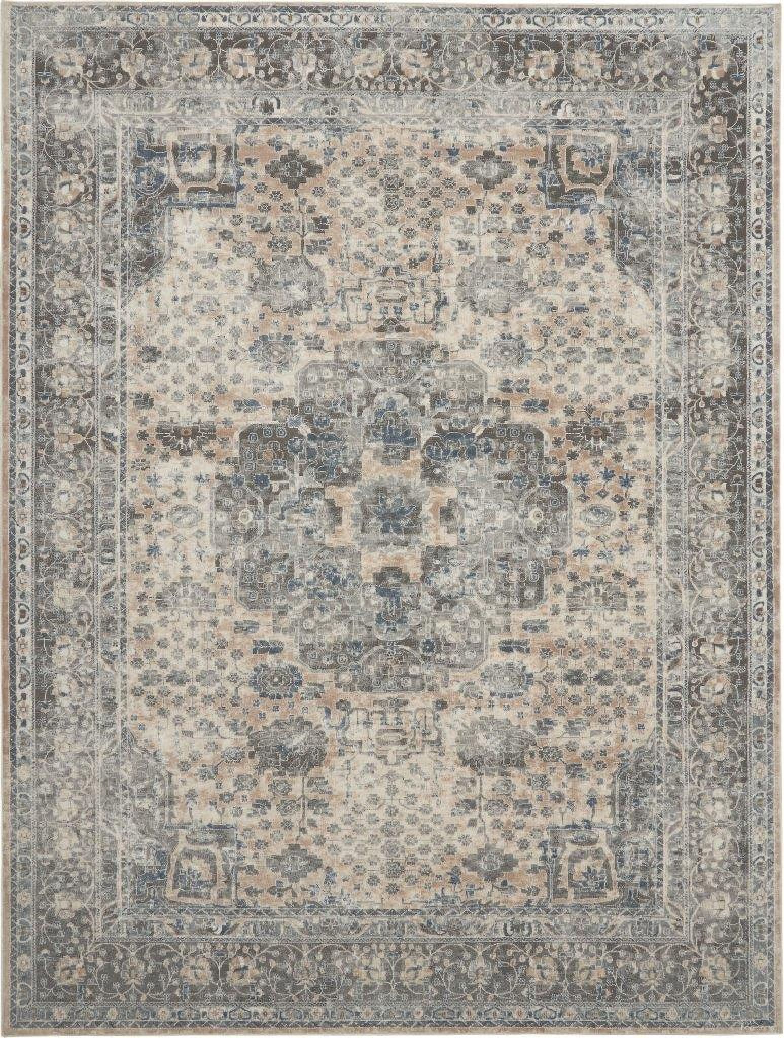 The appearance of Concerto 8'10" x 11'10" Area Rug In Grey and Beige designed by Nourison in the traditional interior design. This grey and beige piece of furniture  was selected by 1StopBedrooms from Concerto Collection to add a touch of cosiness and style into your home. Sku: 99446749611. Material: Polypropylene.