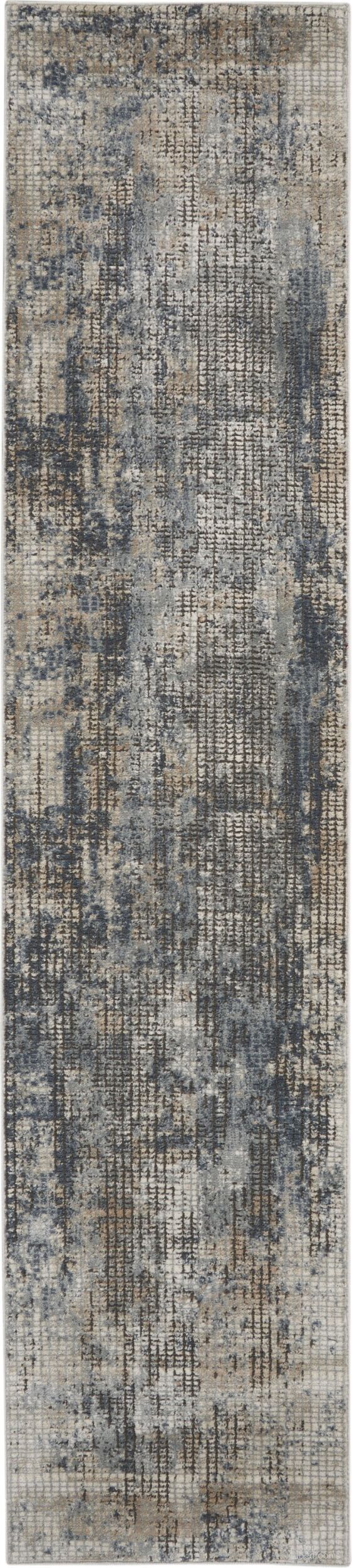 The appearance of Concerto Blue and Beige 2'2" x 10' Runner Contemporary Area Rug designed by Nourison in the modern / contemporary interior design. This blue and beige piece of furniture  was selected by 1StopBedrooms from Concerto Collection to add a touch of cosiness and style into your home. Sku: 99446748751. Material: Polypropylene.