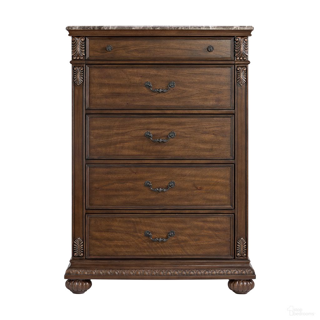 The appearance of Concerto Chest In Brown designed by Picket House in the traditional interior design. This brown piece of furniture was selected by 1StopBedrooms from Concerto Collection to add a touch of cosiness and style into your home. Sku: B-18710-5-CH. Material: Wood.