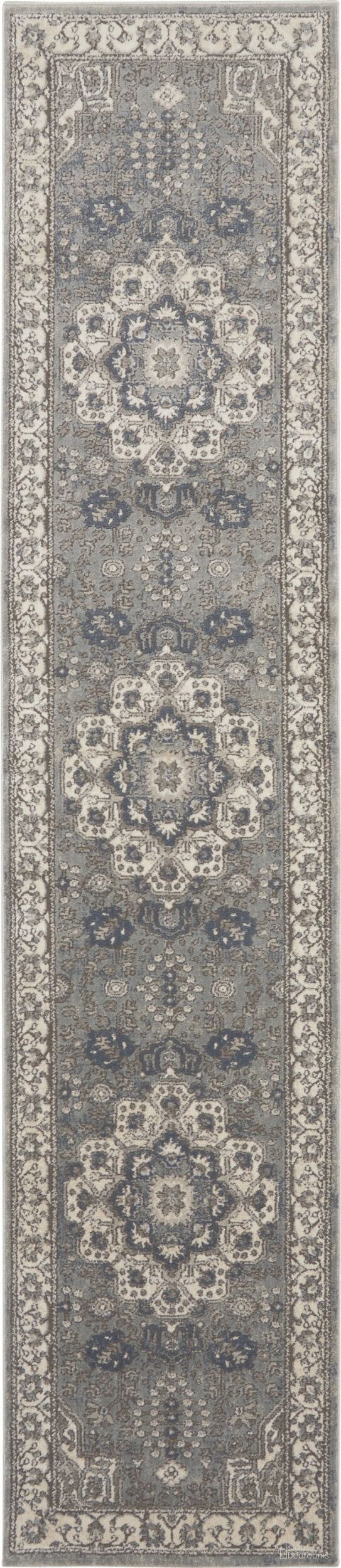 The appearance of Concerto Grey and Ivory 2'2" x 10' Runner Area Rug designed by Nourison in the traditional interior design. This grey and ivory piece of furniture was selected by 1StopBedrooms from Concerto Collection to add a touch of cosiness and style into your home. Sku: 99446749642. Material: Polypropylene.