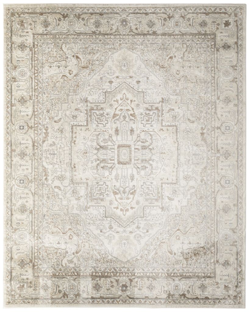 The appearance of Concerto Vintage 7'10" x 9'10" Indoor Rug In Beige designed by Nourison in the rustic / southwestern interior design. This beige piece of furniture was selected by 1StopBedrooms from Concerto Collection to add a touch of cosiness and style into your home. Sku: 841491160435. Material: Polyester.