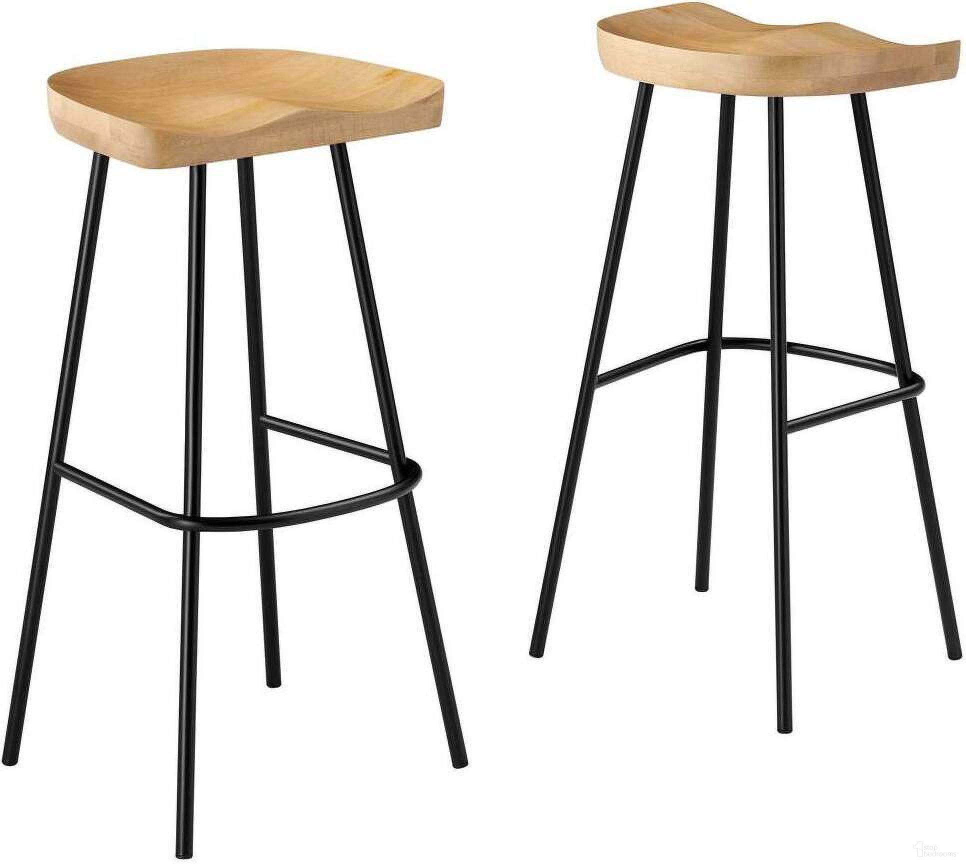 Concord Backless Wood Bar Stool Set of 2 In Oak