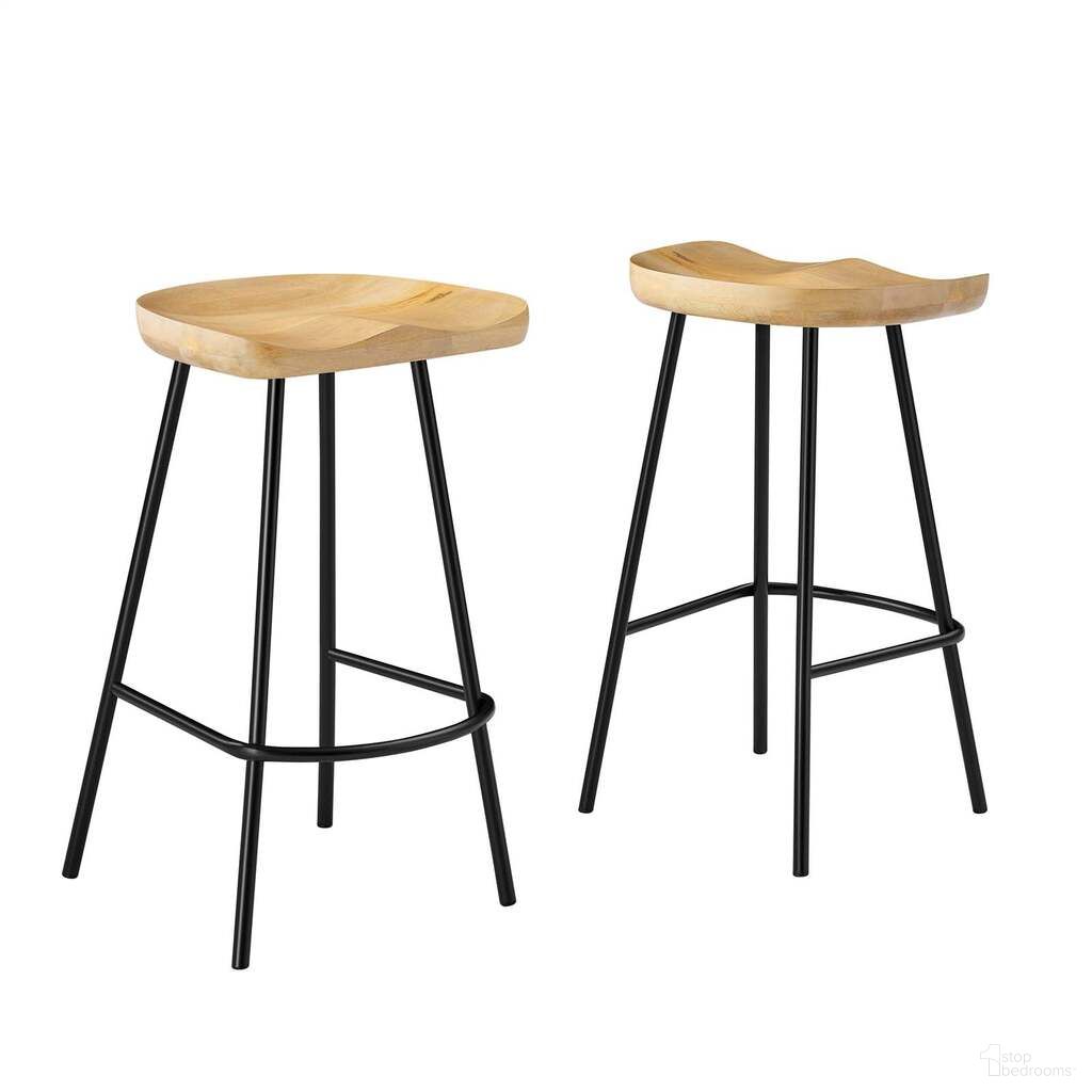 Concord Backless Wood Counter Stool Set of 2 In Oak