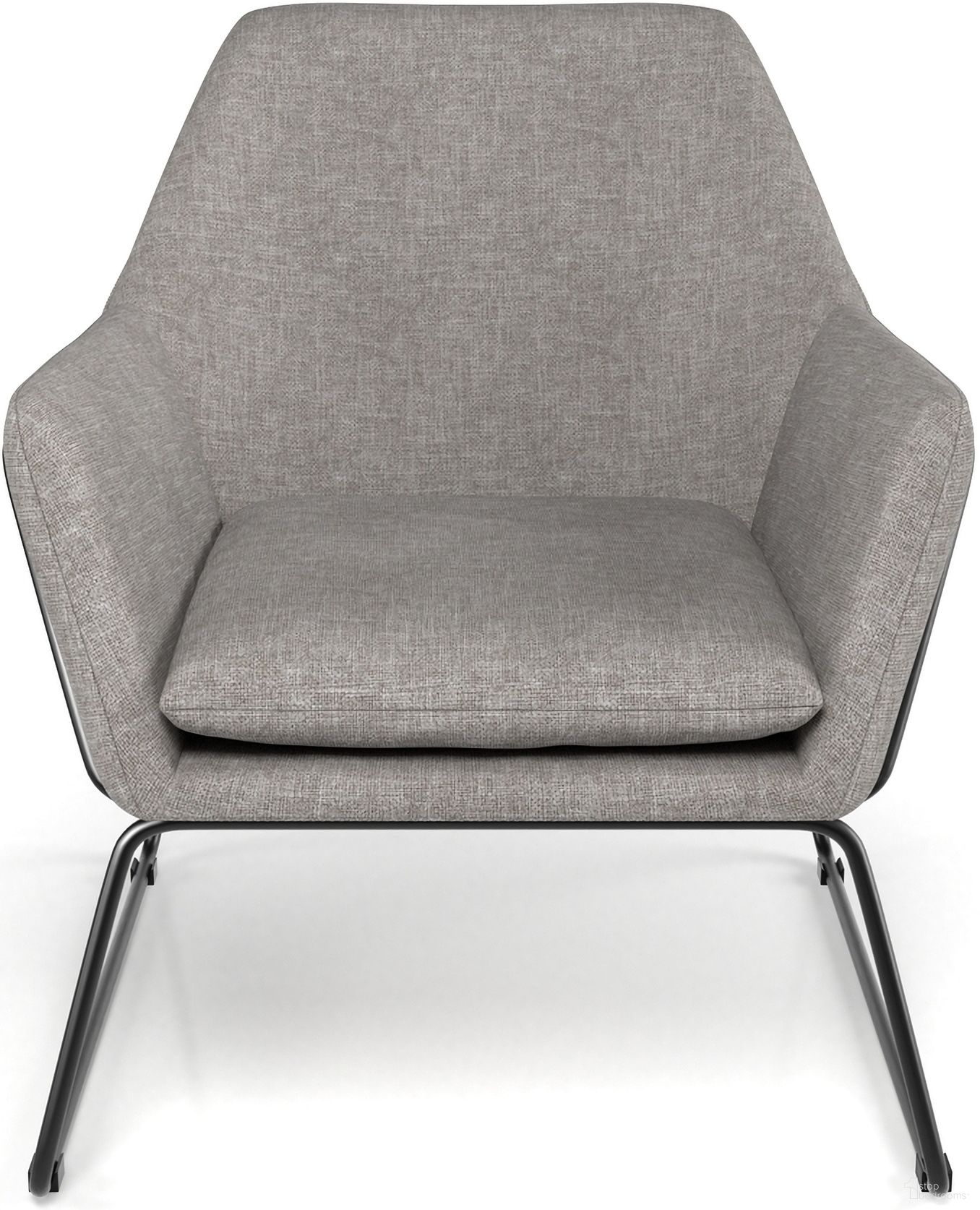 Concord Fabric Accent Chair with Black Powder Coated Sled Base In Beige