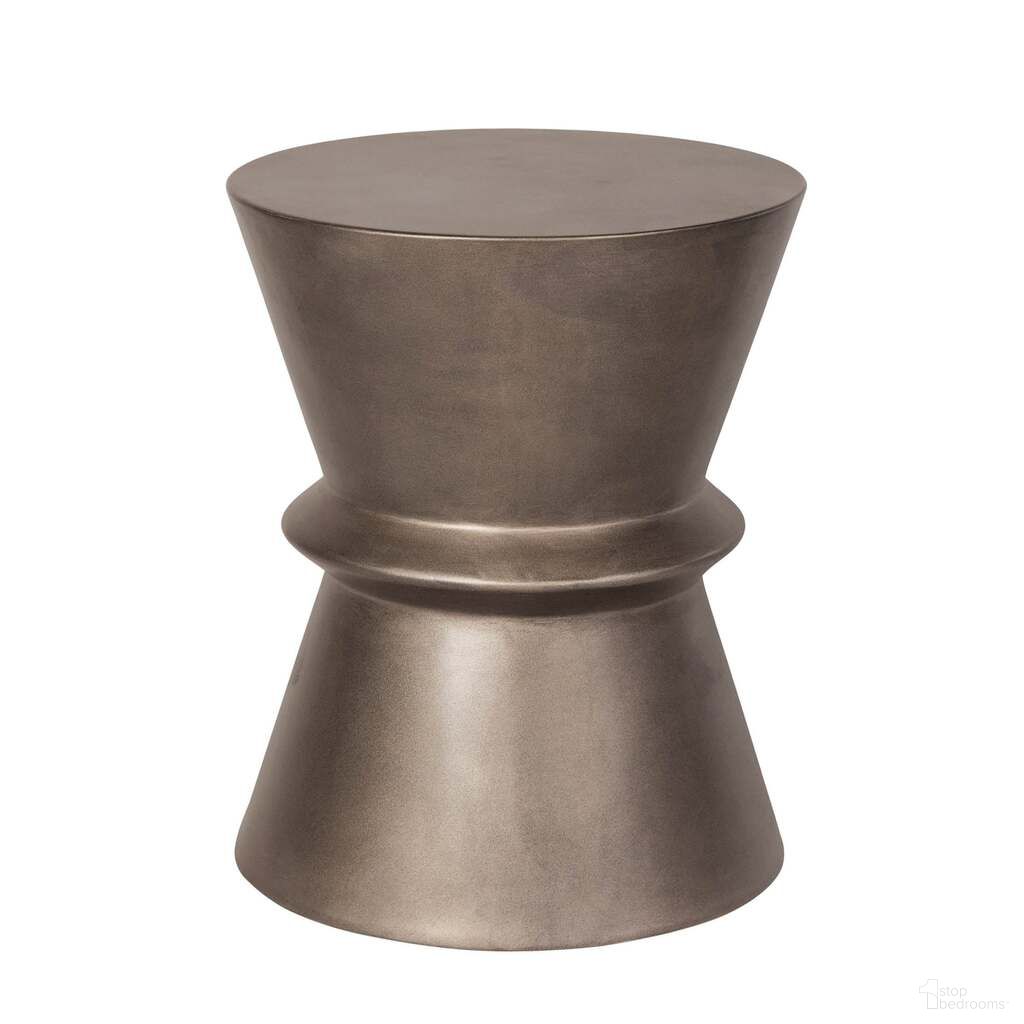 The appearance of Concrete Hourglass Side Table In Bronze designed by LH Imports in the industrial interior design. This bronze piece of furniture  was selected by 1StopBedrooms from Concrete Collection to add a touch of cosiness and style into your home. Sku: VT068-BRZ. Material: Concrete.