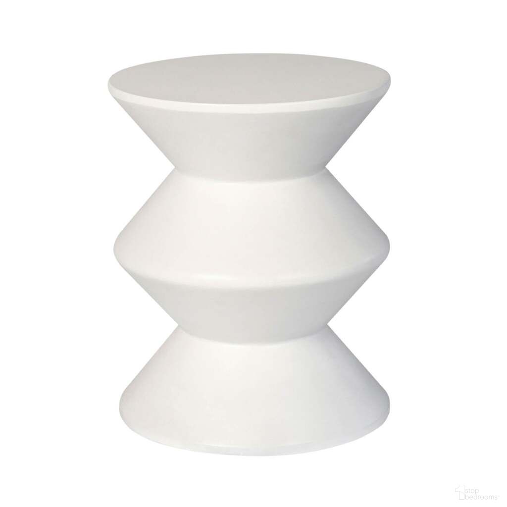 The appearance of Concrete Inverted Side Table In White designed by LH Imports in the industrial interior design. This white piece of furniture  was selected by 1StopBedrooms from Concrete Collection to add a touch of cosiness and style into your home. Sku: VT069-WHT. Material: Concrete.