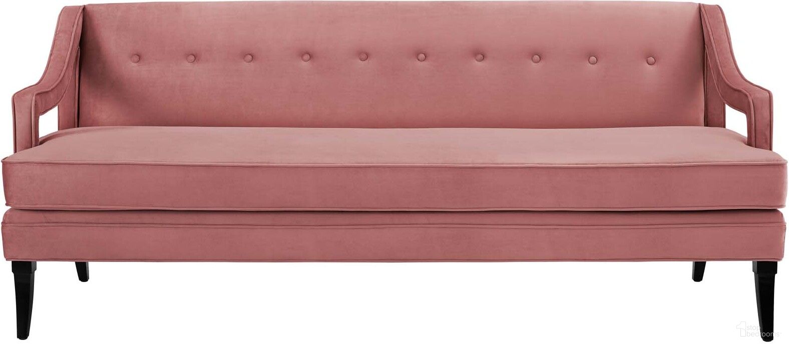 The appearance of Concur Dusty Rose Button Tufted Performance Velvet Sofa designed by Modway in the modern / contemporary interior design. This dusty rose piece of furniture was selected by 1StopBedrooms from Concur Collection to add a touch of cosiness and style into your home. Sku: EEI-2997-DUS. Material: Wood.