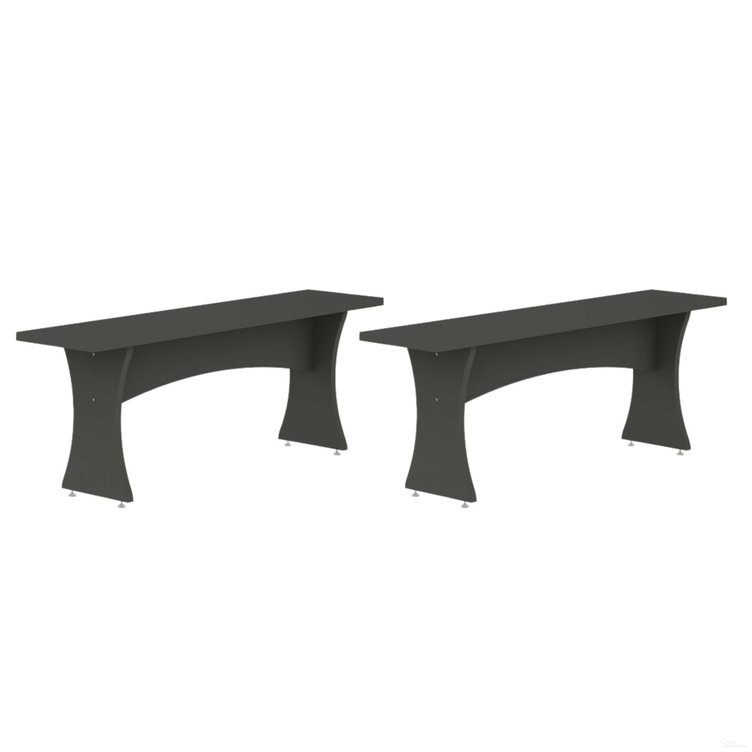 The appearance of Coney Dining Bench Set of 2 In Grey designed by Manhattan Comfort in the transitional interior design. This grey piece of furniture was selected by 1StopBedrooms from Coney Collection to add a touch of cosiness and style into your home. Sku: 184GMC9. Material: MDF.
