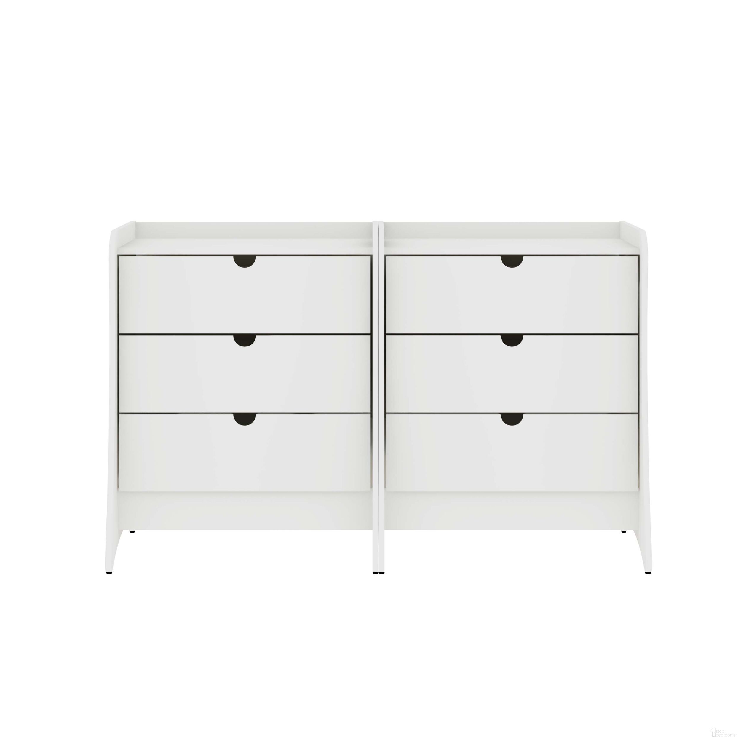 The appearance of Coney Dresser Set of 2 In White designed by Manhattan Comfort in the transitional interior design. This white piece of furniture was selected by 1StopBedrooms from Coney Collection to add a touch of cosiness and style into your home. Sku: 182GMC1;182GMC1. Material: MDF.