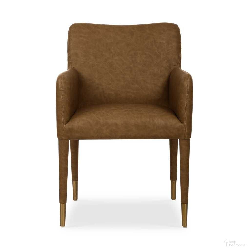 The appearance of Conifer Camel Dining Armchair In Brown designed by Uttermost in the modern / contemporary interior design. This brown piece of furniture  was selected by 1StopBedrooms from Conifer Collection to add a touch of cosiness and style into your home. Sku: 53055. Material: Fabric. Chair Type: Arm Chair.