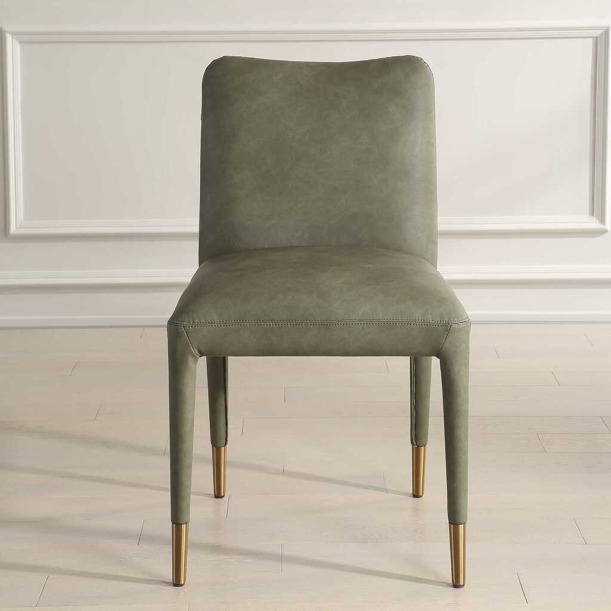 The appearance of Conifer Dining Chair Set of 2 In Green designed by Uttermost in the modern / contemporary interior design. This green piece of furniture  was selected by 1StopBedrooms from Conifer Collection to add a touch of cosiness and style into your home. Sku: 23899-2. Material: Plywood. Chair Type: Side Chair.