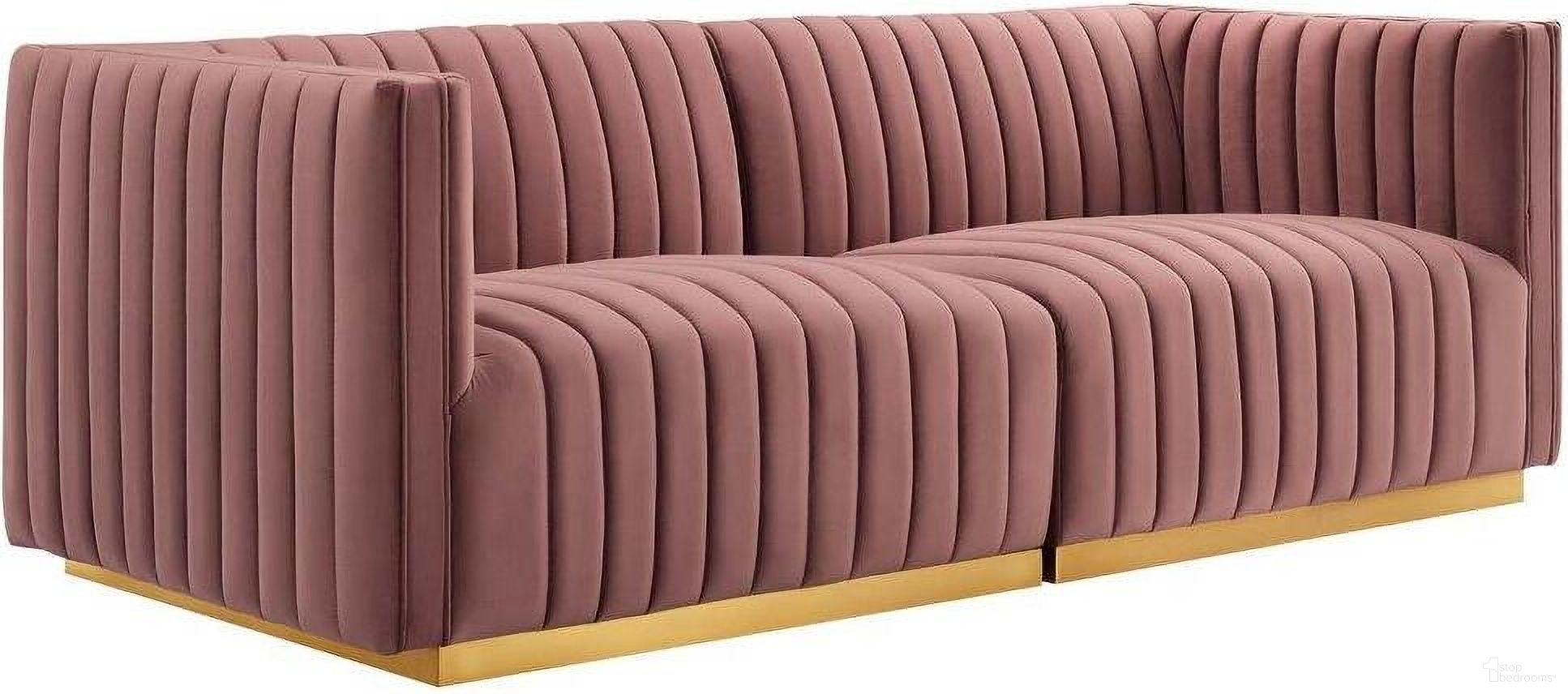 The appearance of Conjure Channel Tufted Performance Velvet Loveseat In Gold Dusty Rose designed by Modway in the modern / contemporary interior design. This gold dusty rose piece of furniture was selected by 1StopBedrooms from Conjure Collection to add a touch of cosiness and style into your home. Sku: EEI-5502-GLD-DUS;EEI-5503-GLD-DUS. Material: Plywood.
