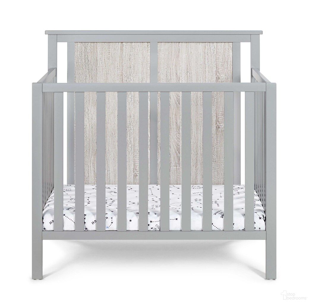 Connelly Mini 3 In 1 Crib With Mattress Pad In Gray and Rockport Gray