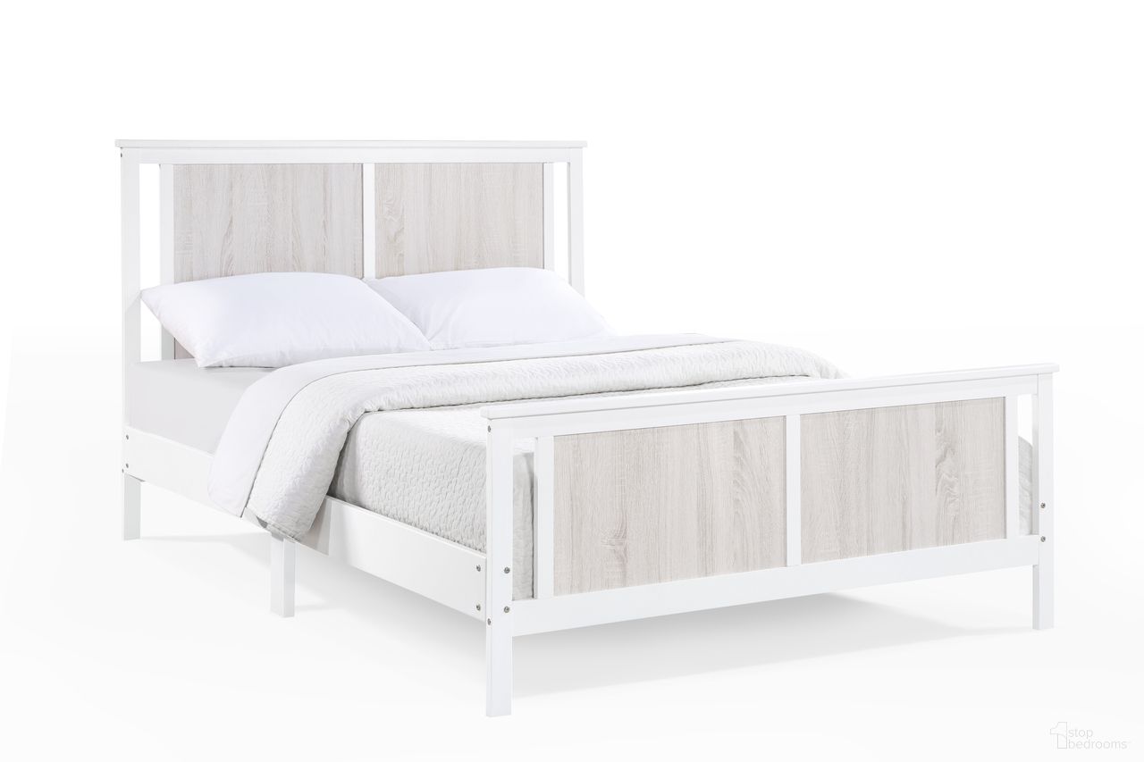 Connelly Reversible Panel Full Bed In White and Rockport Gray