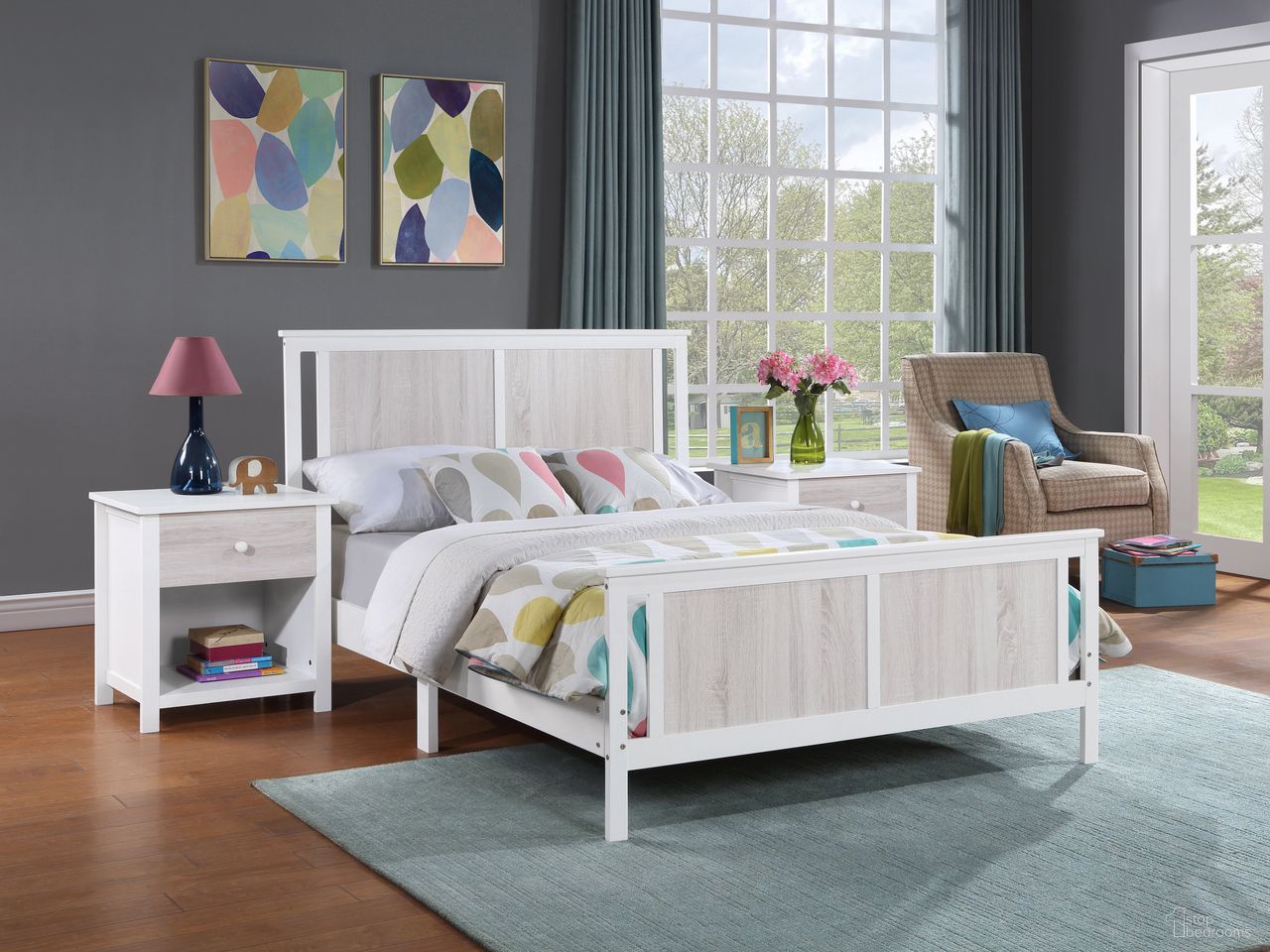 The appearance of Connelly Youth Reversible Panel Bedroom Set In White and Rockport Gray designed by Olive and Opie in the transitional interior design. This white/rockport gray piece of furniture was selected by 1StopBedrooms from Connelly Collection to add a touch of cosiness and style into your home. Sku: 27511-WH;27502-WH. Material: Wood. Bed Size: Full.