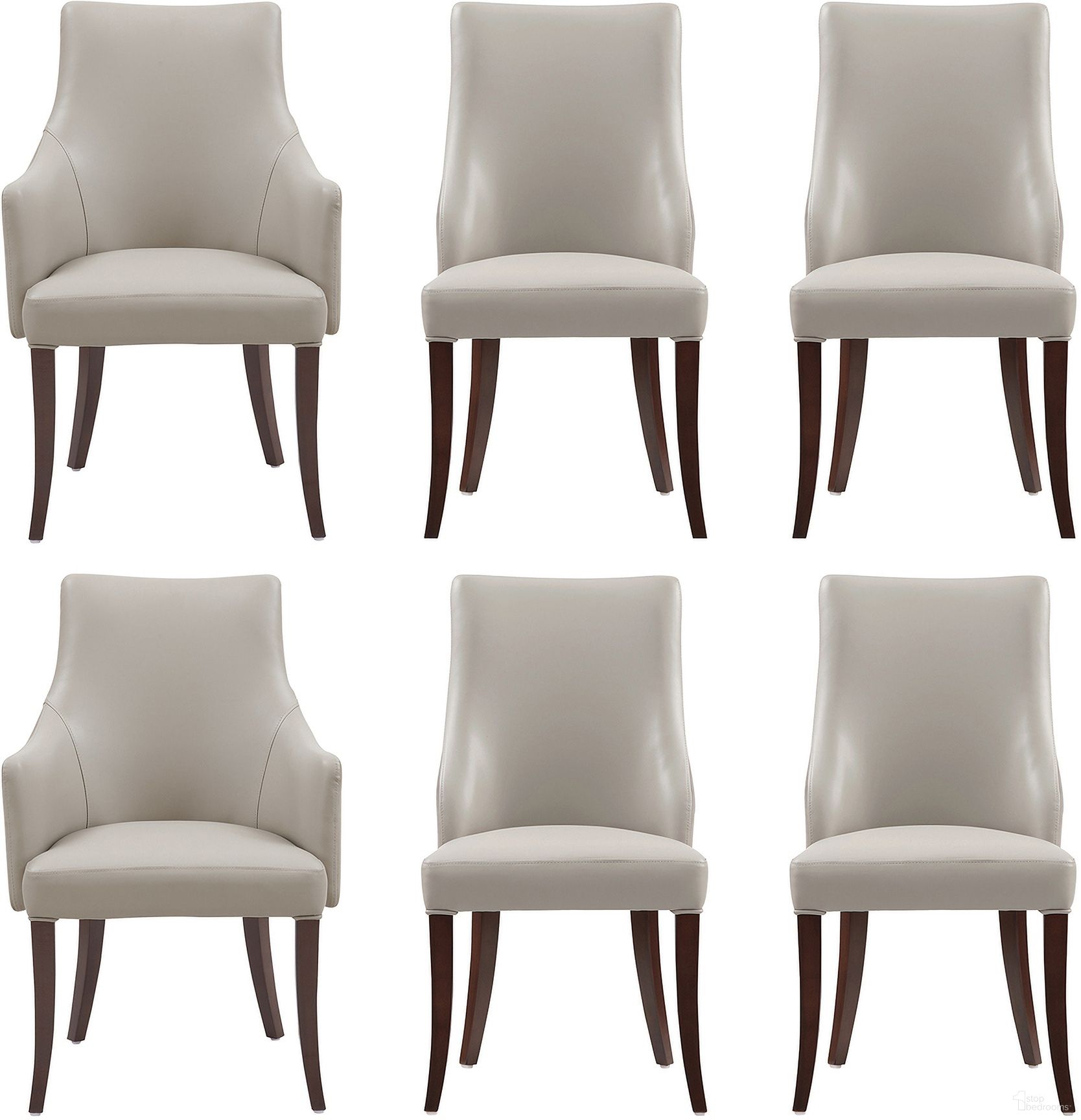 The appearance of Connie 6-Piece Dining Chair and Arm Chair In Light Grey designed by Manhattan Comfort in the modern / contemporary interior design. This light grey piece of furniture was selected by 1StopBedrooms from Connie Collection to add a touch of cosiness and style into your home. Sku: DC095-LG;DC095-LG;DC095AR-LG;DC095AR-LG. Material: Beech. Chair Type: Side Chair.