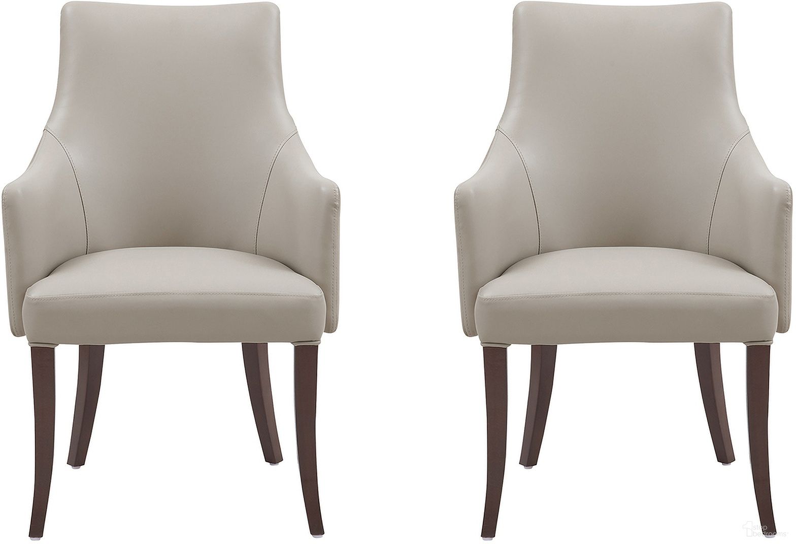The appearance of Connie Dining Armchair Set of 2 In Light Grey designed by Manhattan Comfort in the modern / contemporary interior design. This light grey piece of furniture  was selected by 1StopBedrooms from Connie Collection to add a touch of cosiness and style into your home. Sku: DC095AR-LG;DC095AR-LG. Chair Type: Arm Chair. Material: Beech.
