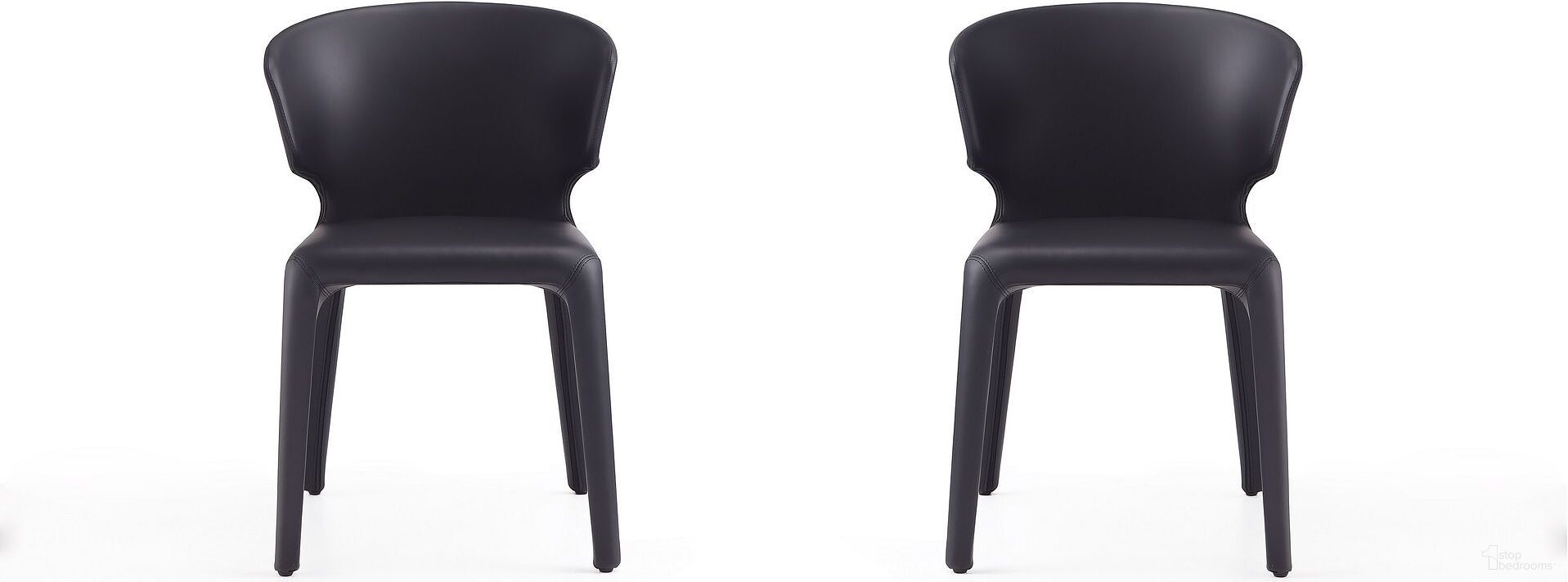 Conrad Leather Dining Chair in Black (Set of 2)